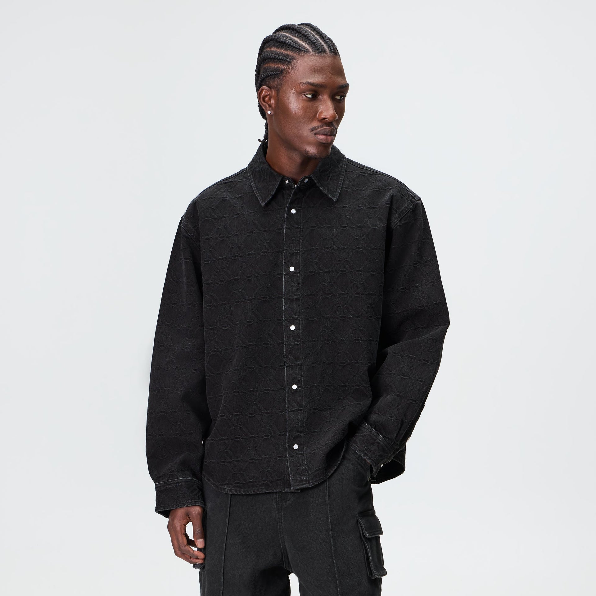 Kith Jacquard Crest Apollo Shirt - Black