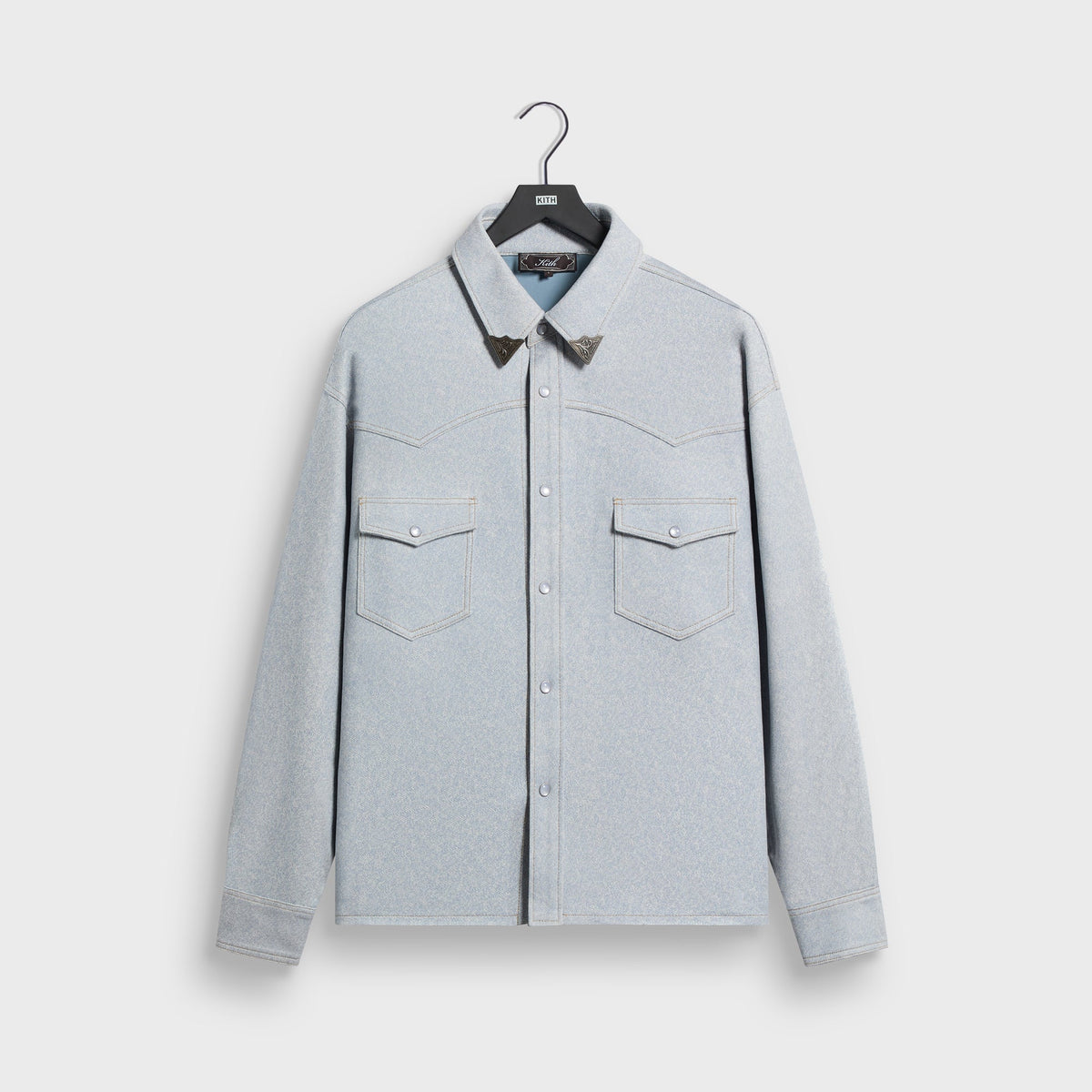 Kith Leather Denim Western Henson Shirt - Light Indigo