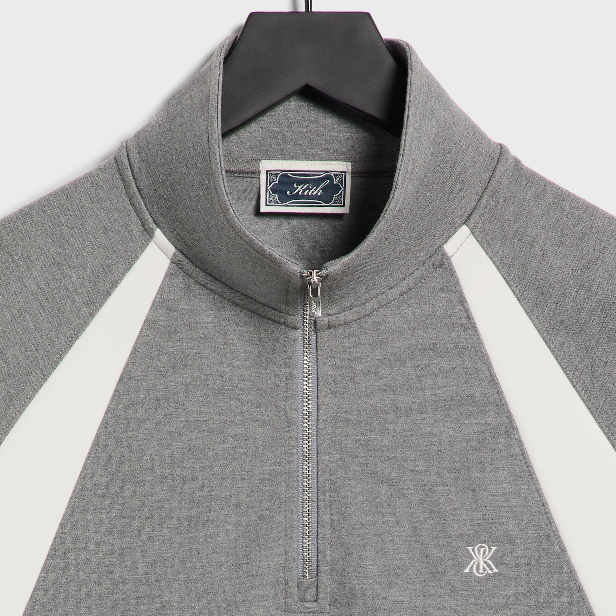 Kith Ponte Novak Quarter Zip - Medium Heather Grey – Kith Japan