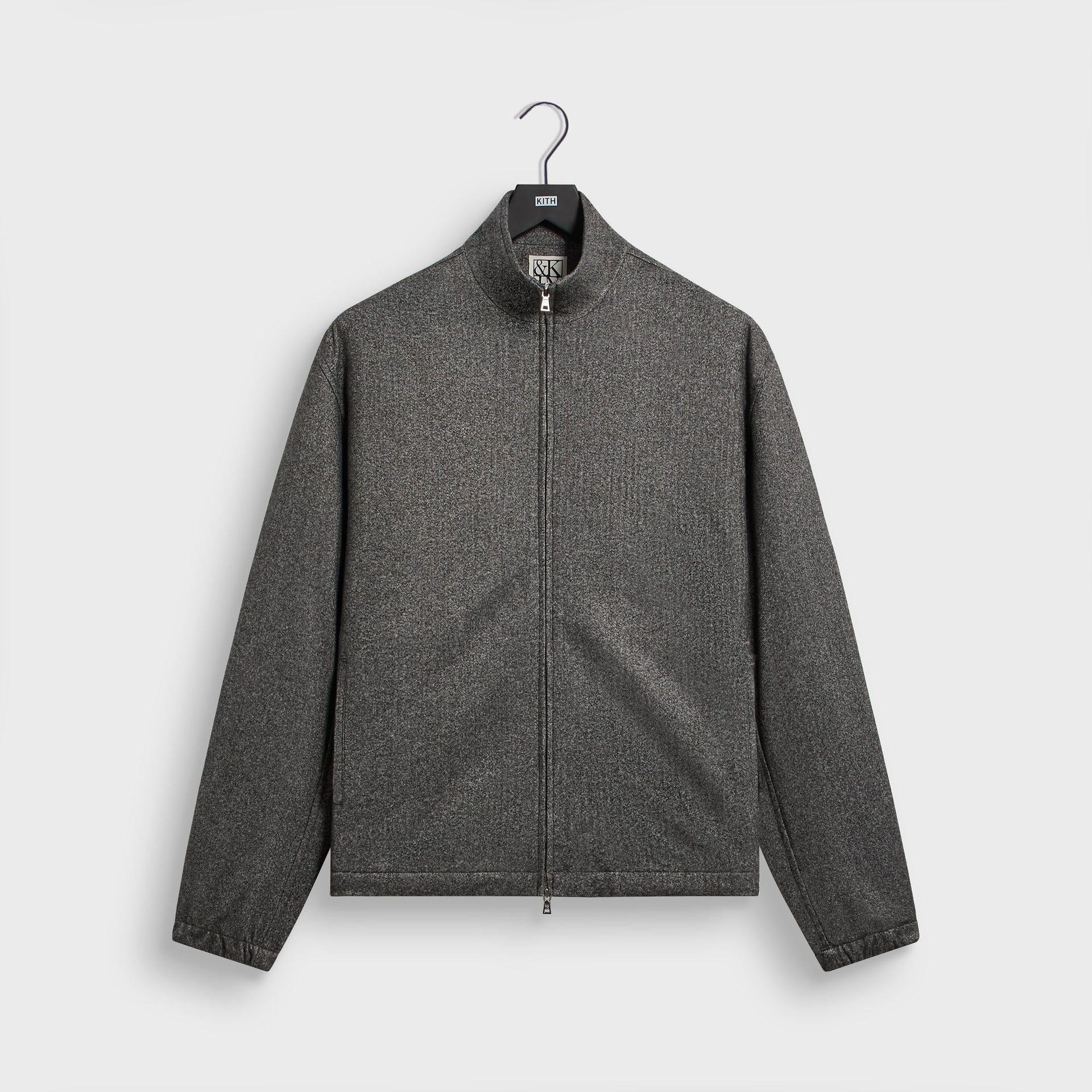 &Kin Flannel Jersey Stephen Track Jacket - Charcoal Heather - PH