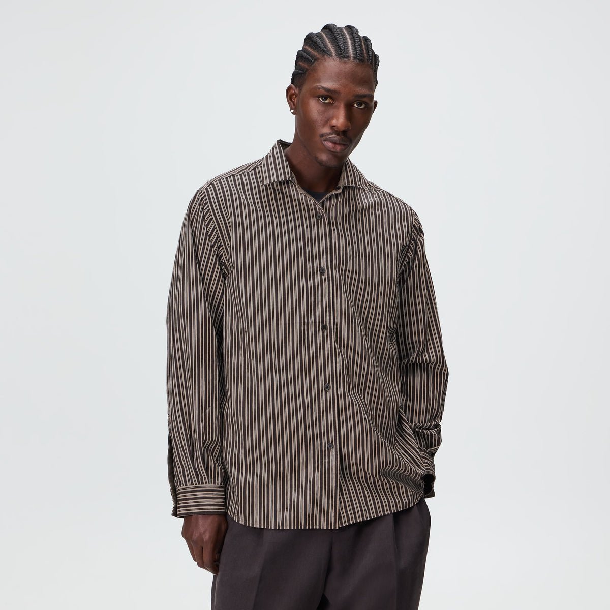 Kith Layered Stripe Georgie Shirt - Gobi
