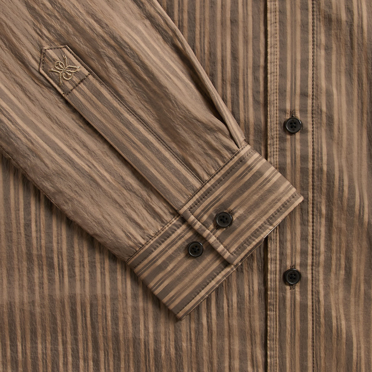 Kith Layered Stripe Georgie Shirt - Gobi
