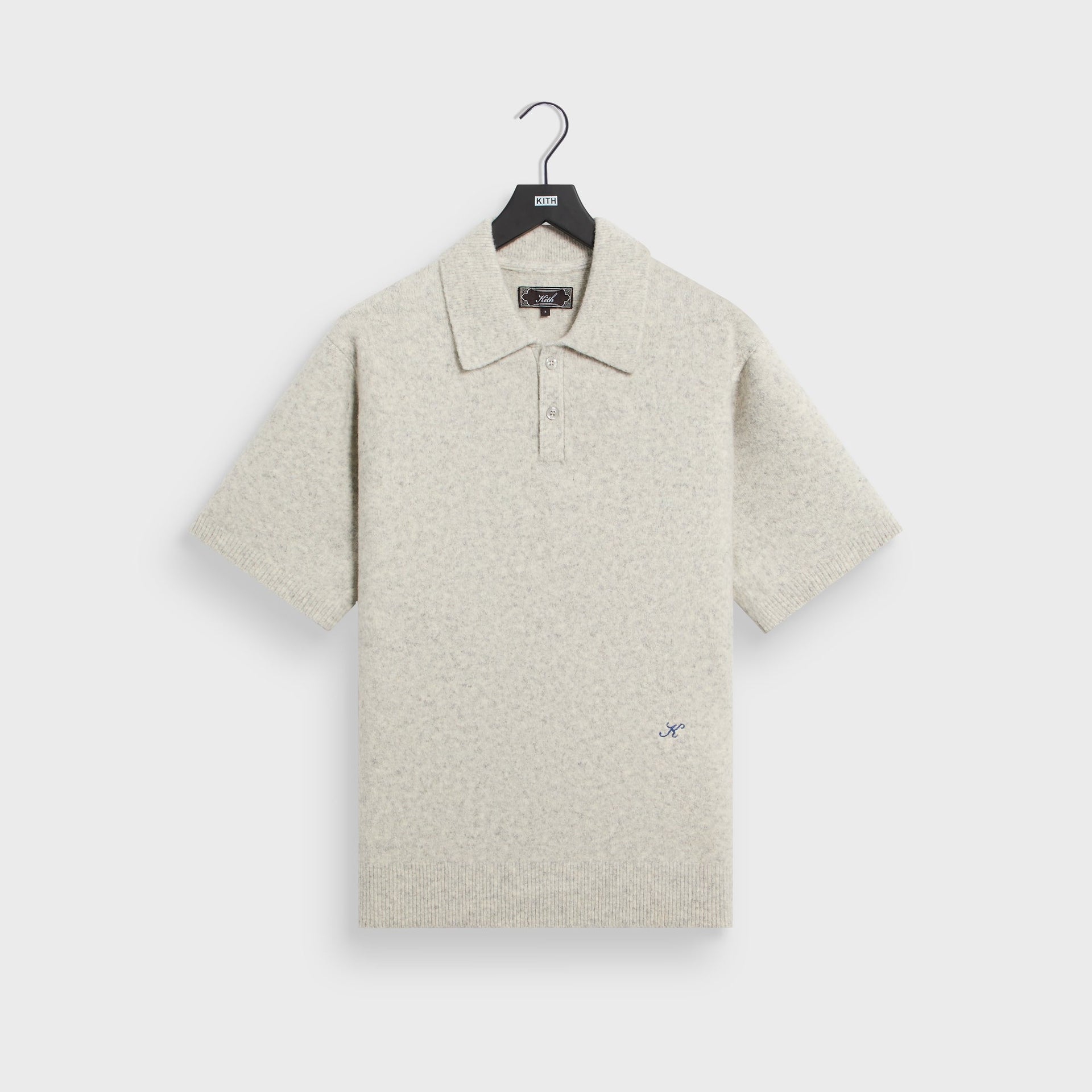 Kith Boucle Tobey Polo - Light Heather Grey