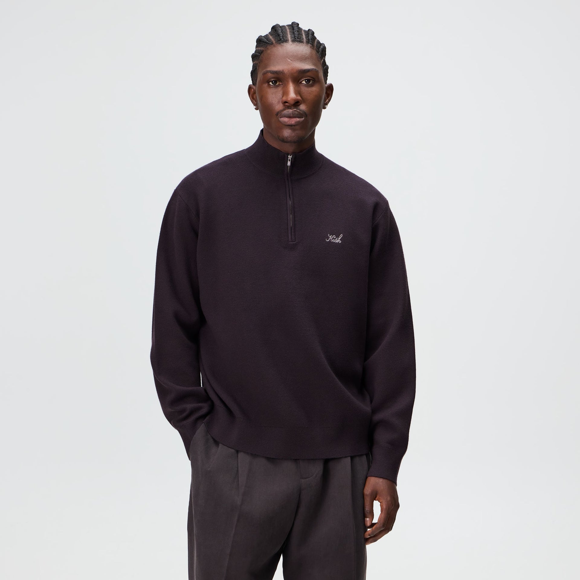 Kith Harmon Quarter Zip Mock Neck - Carbon
