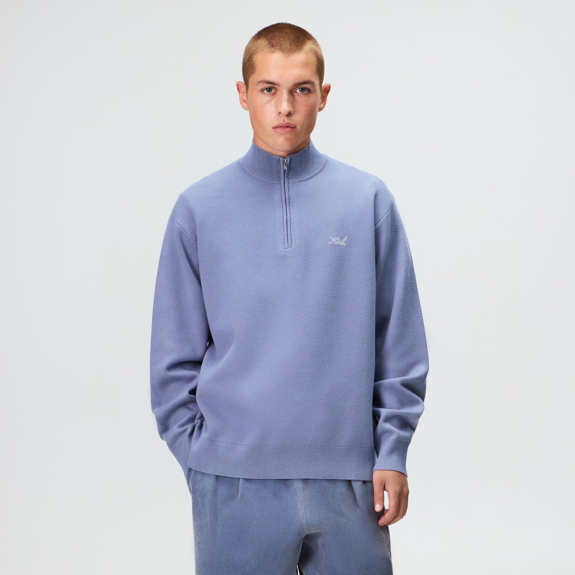 Kith Harmon Quarter Zip Mock Neck - Granite - PH