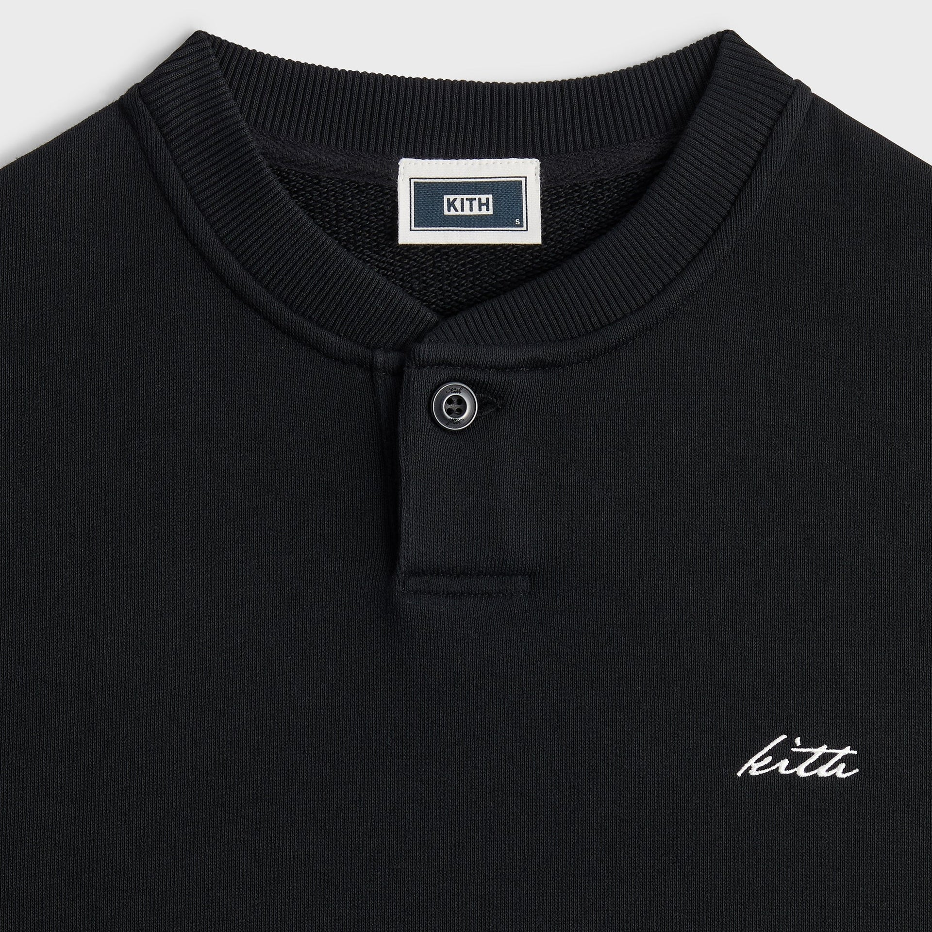 Kith Heavy Loop Henley Nelson Pullover - Black - PH