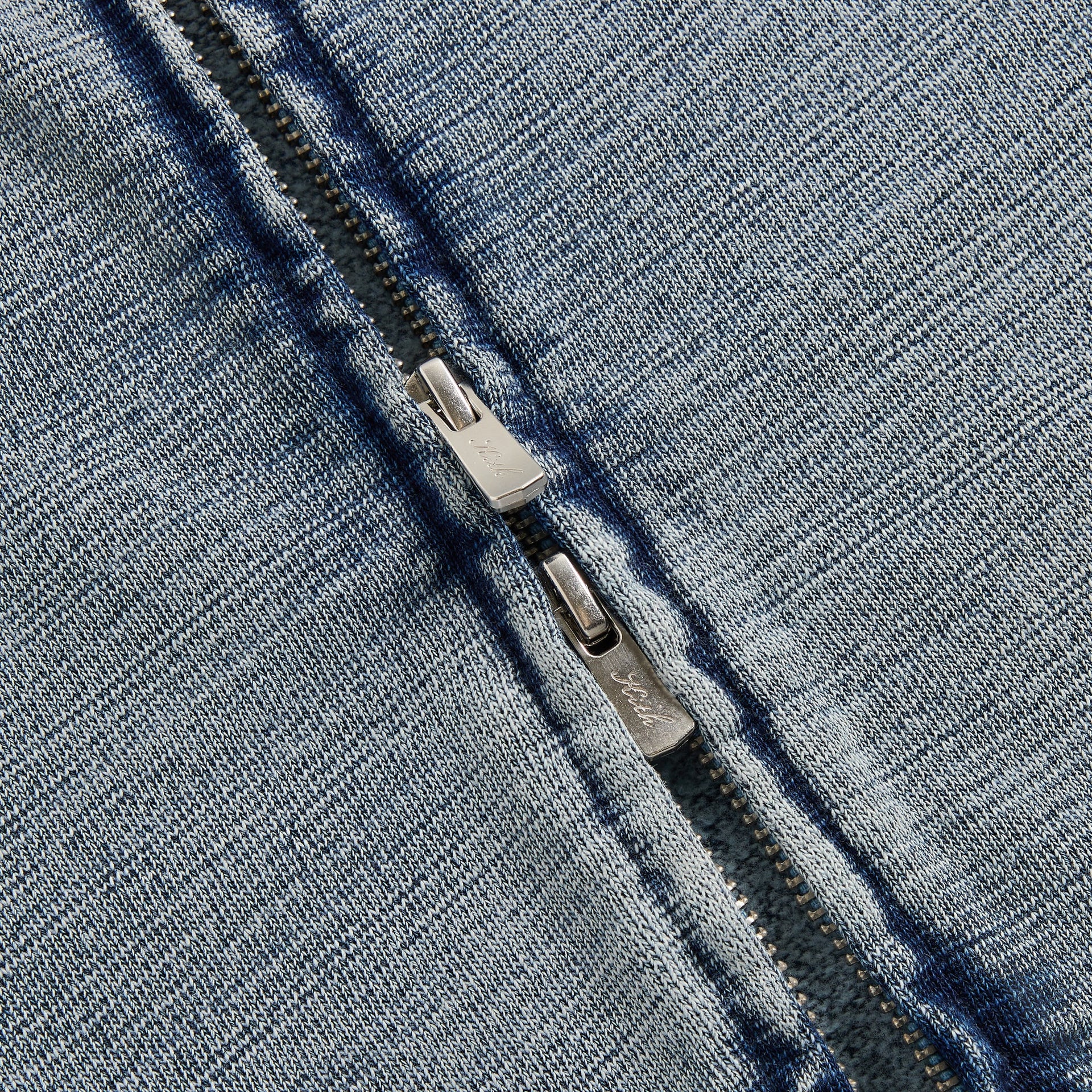 Kith Indigo Fleece Linus Full Zip Crewneck - Light Indigo