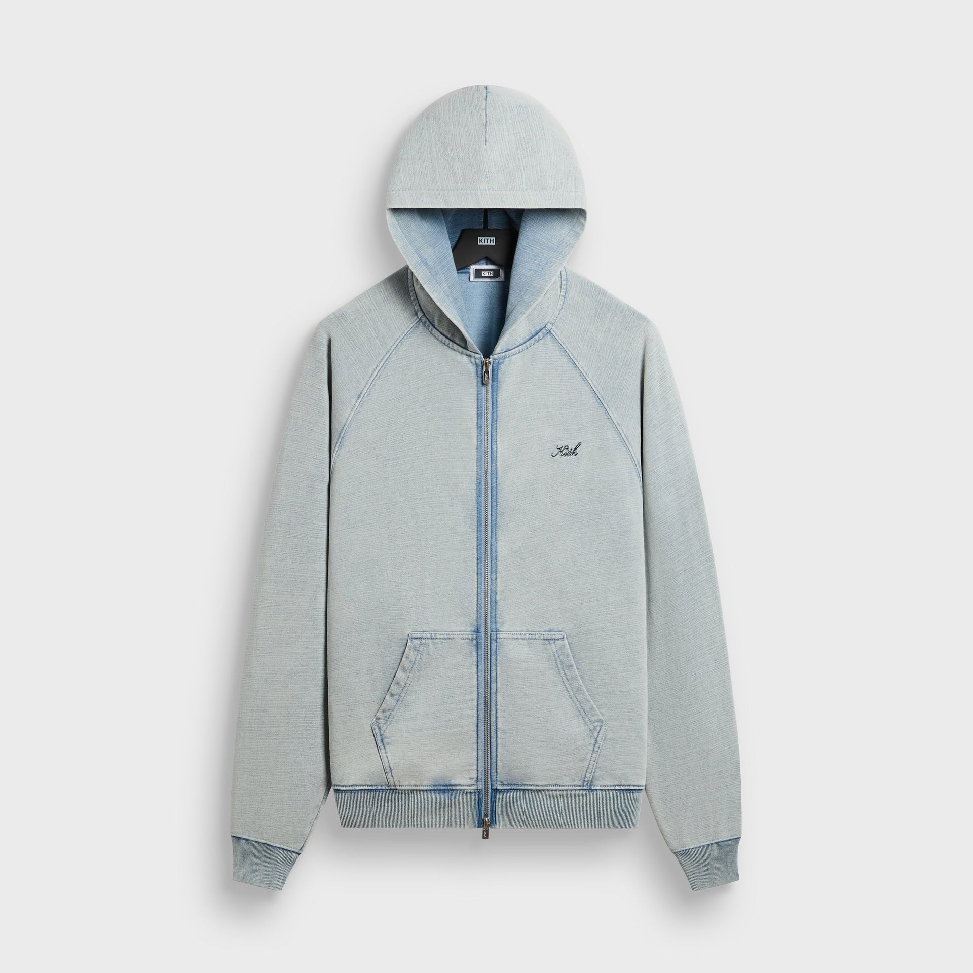 Kith Indigo Fleece Wilder Full Zip Hoodie - Pale Indigo