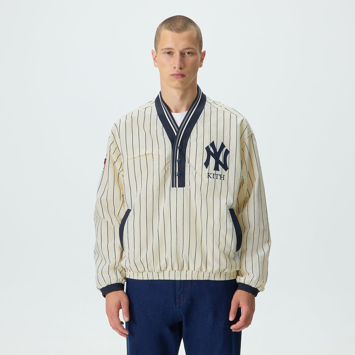 Kith for the New York Yankees Nylon Raffi Pullover - Sandrift