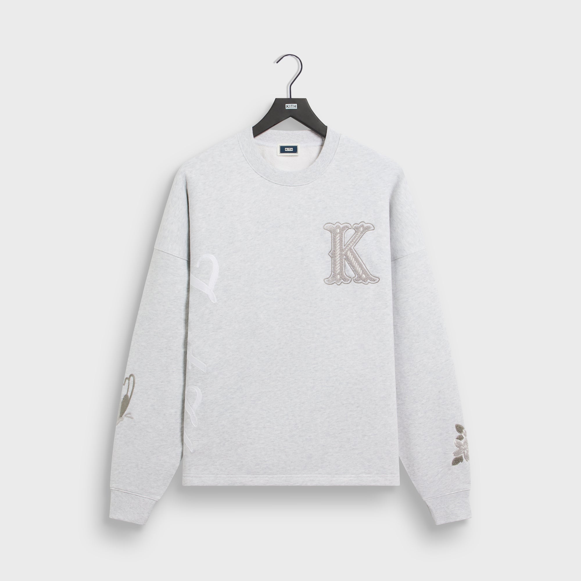 Kith Varsity Lawson Crewneck - Light Heather Grey – Kith Japan
