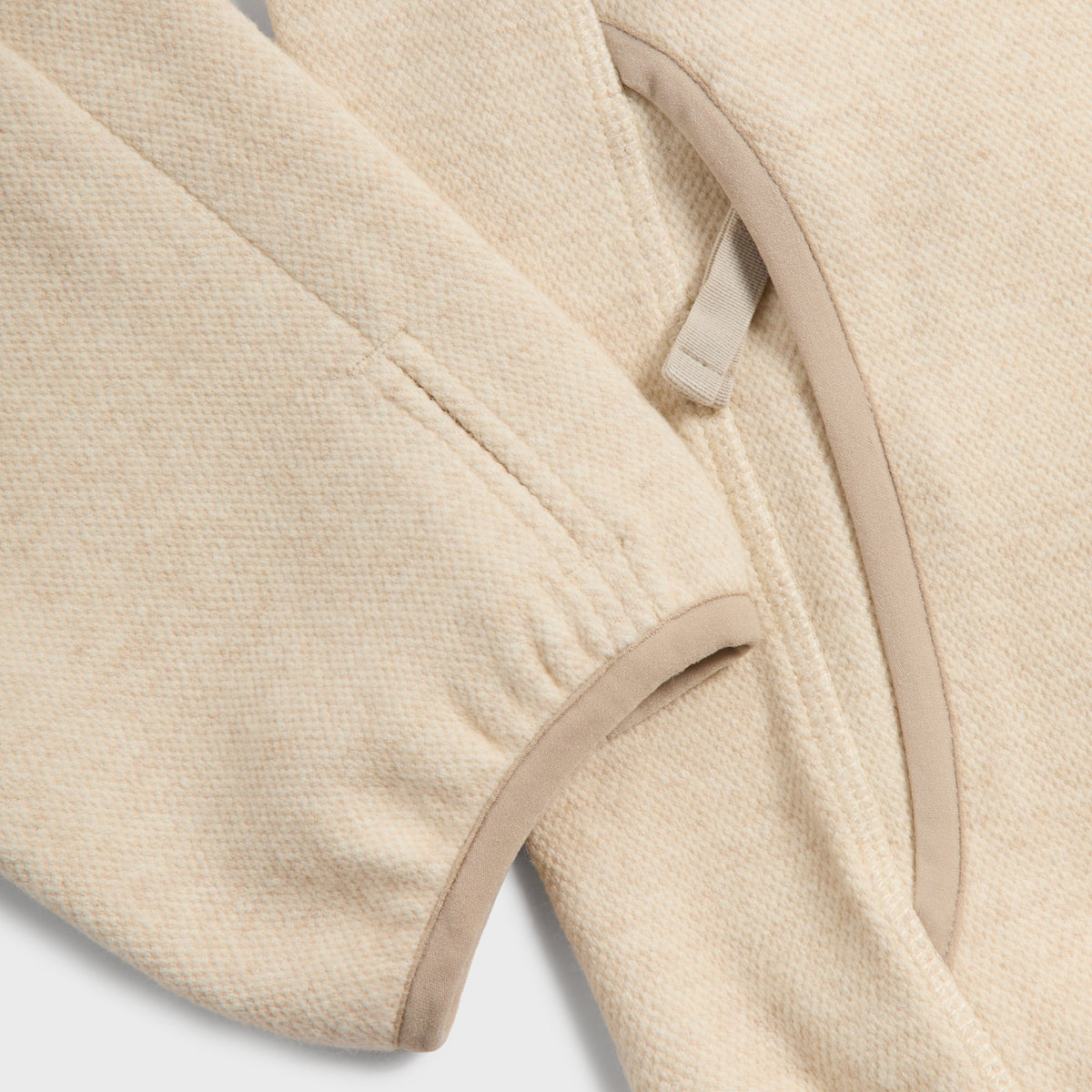 &Kin Cotton Cashmere Pique Calix Full Zip Jacket - Heather Oatmeal