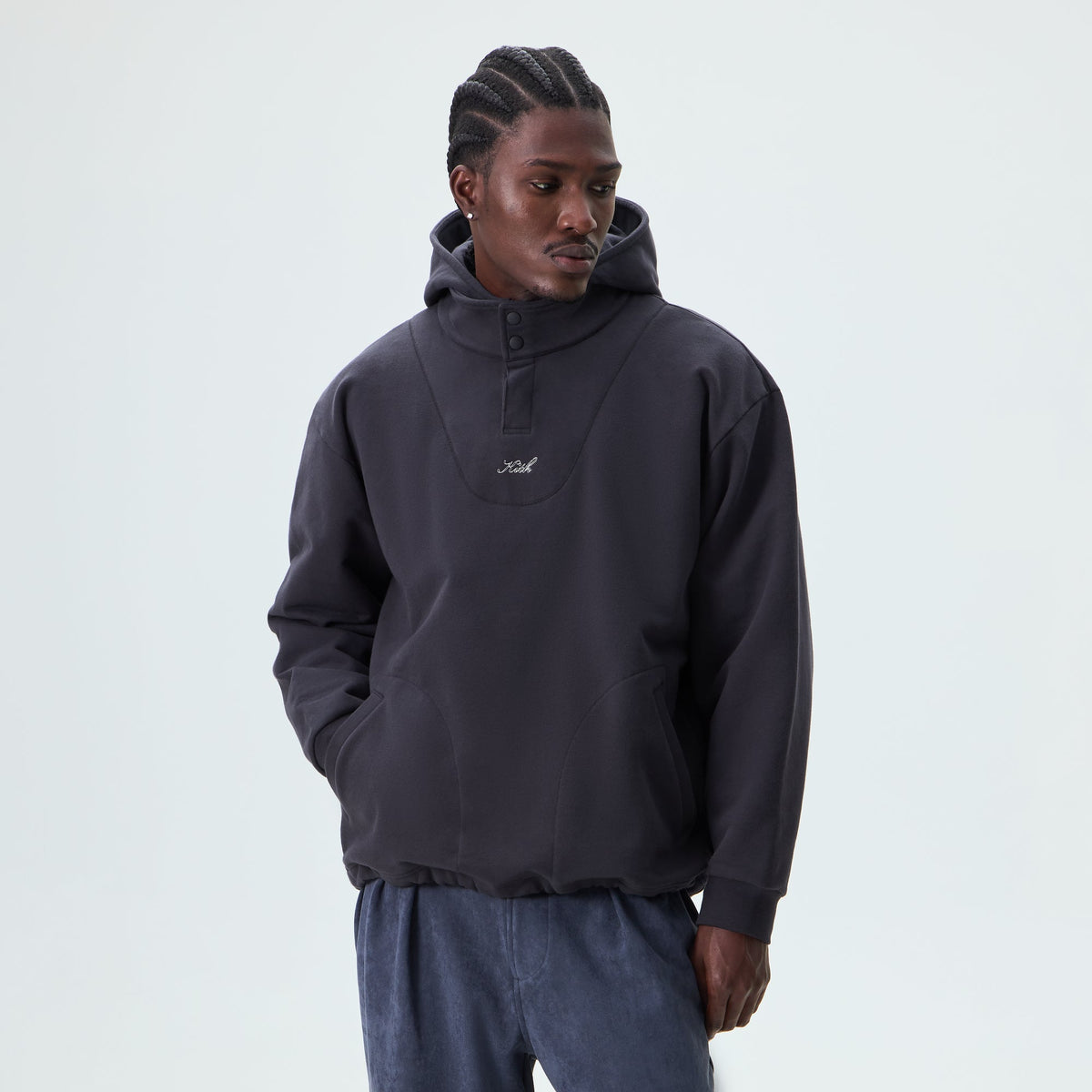 Kith Sueded French Terry Emory Hoodie - Ink