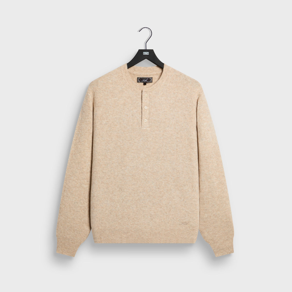 Kith Harmon Henley Sweater - Heather Oatmeal