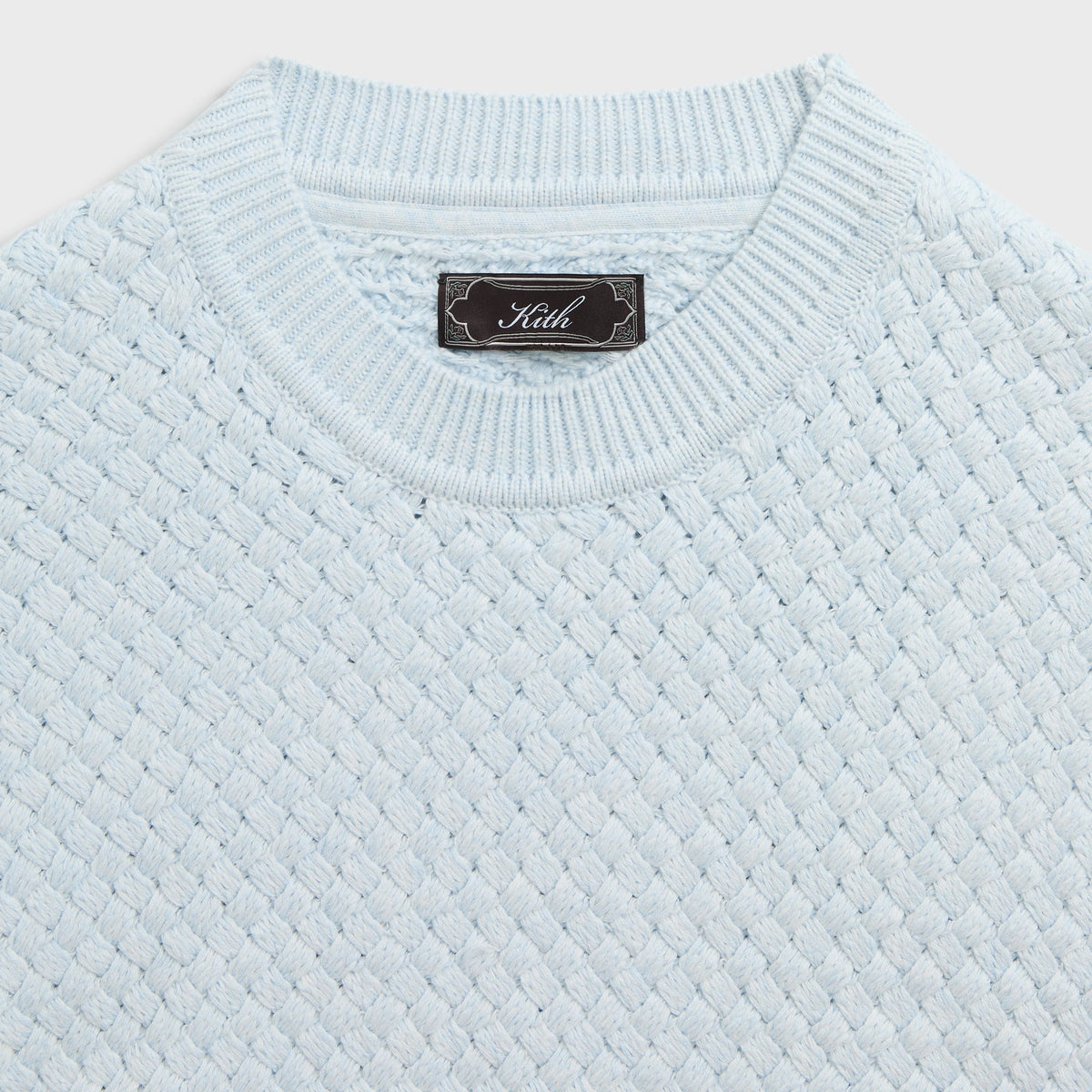 Kith Basketweave Lewis Crewneck - Light Blue Heather