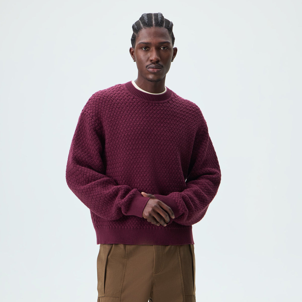 Kith Basketweave Lewis Crewneck - Magma