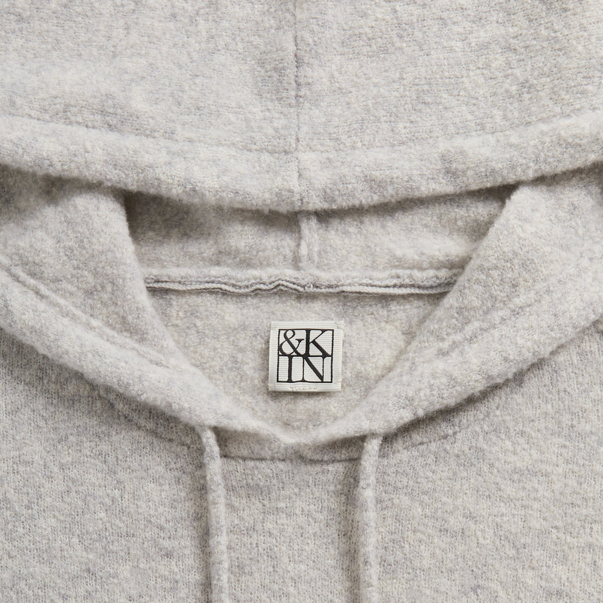 &Kin Cashmere Bennie Full Zip Hoodie - Heather Grey