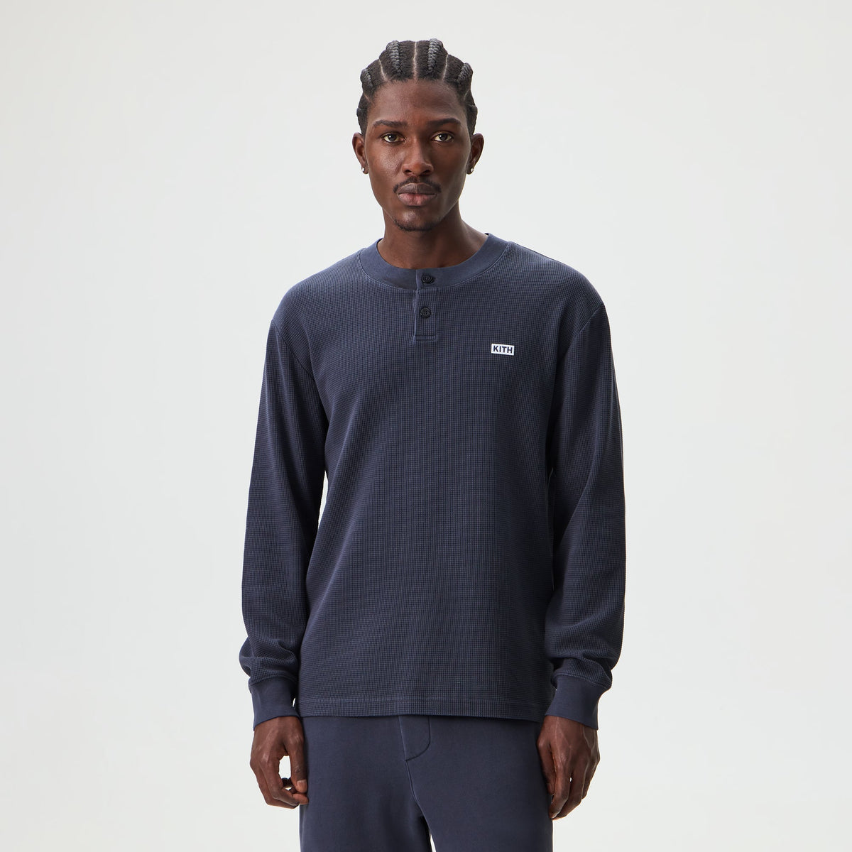 Kith Long Sleeve Waffle Albie Henley - Torpedo