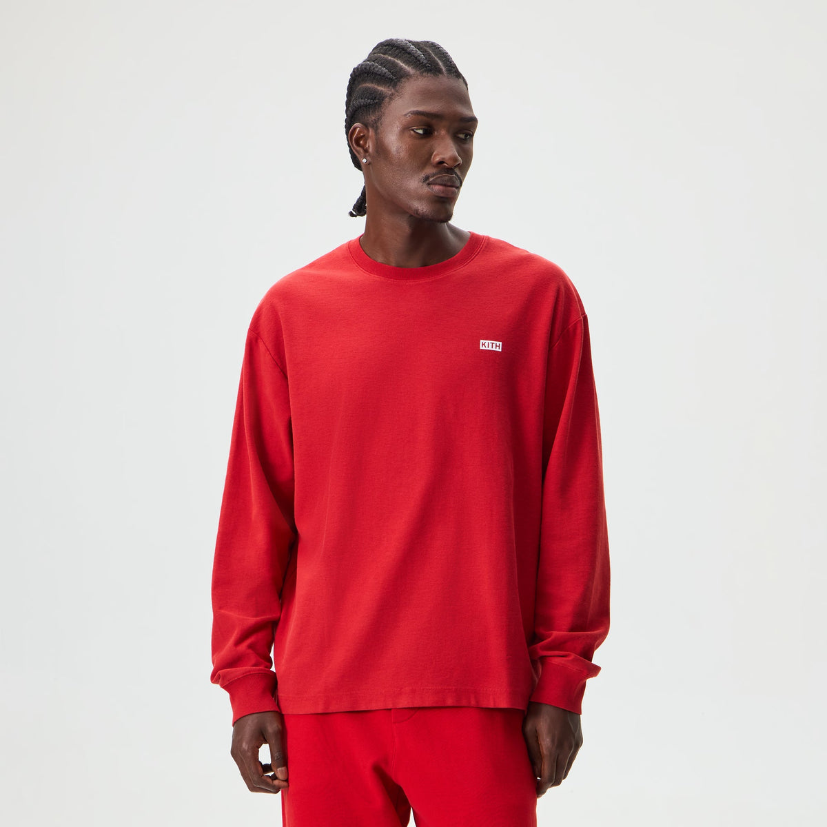 Kith Long Sleeve Quinn Tee - Grenadine