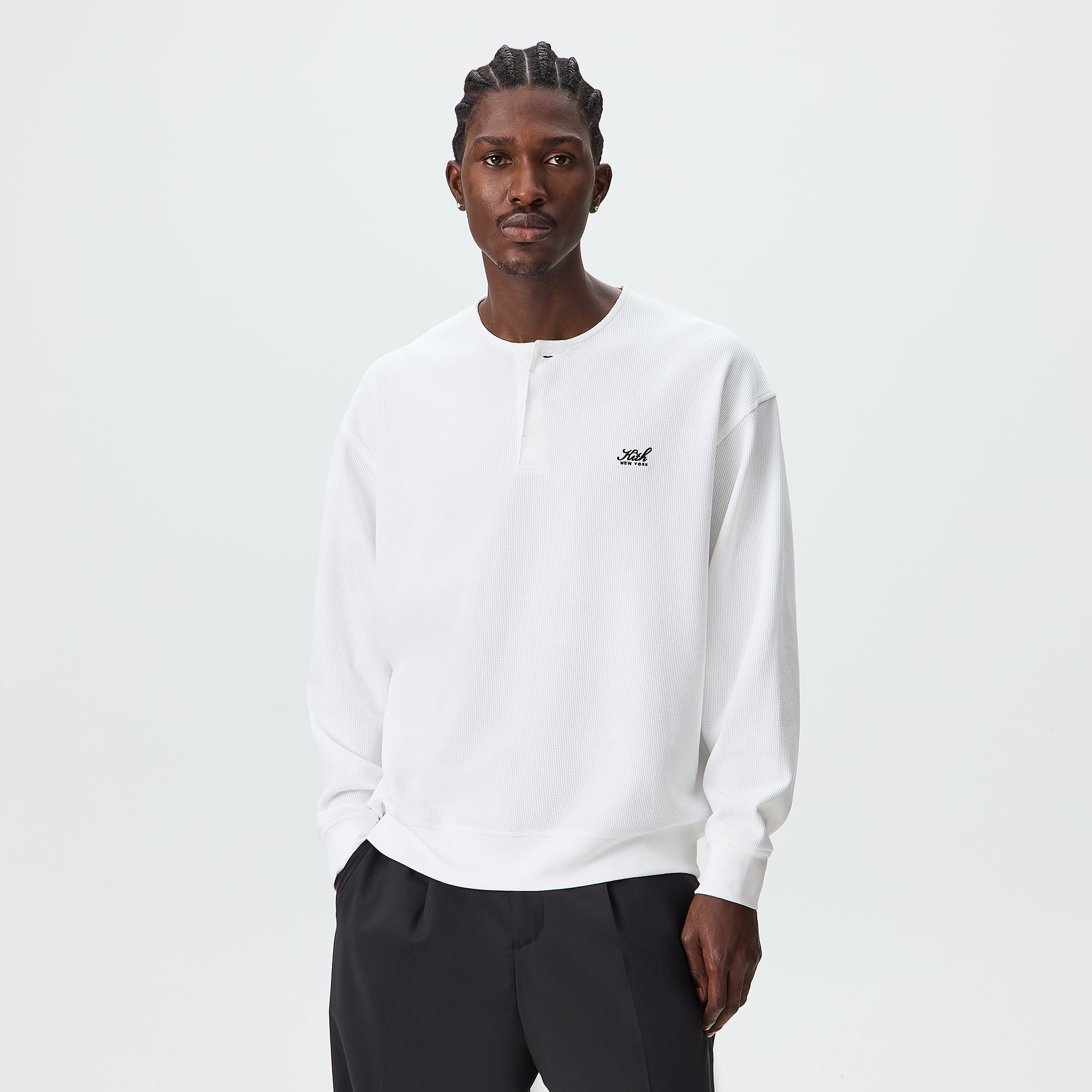 Kith Micro Waffle Drew Polo Shirt - White – Kith Japan