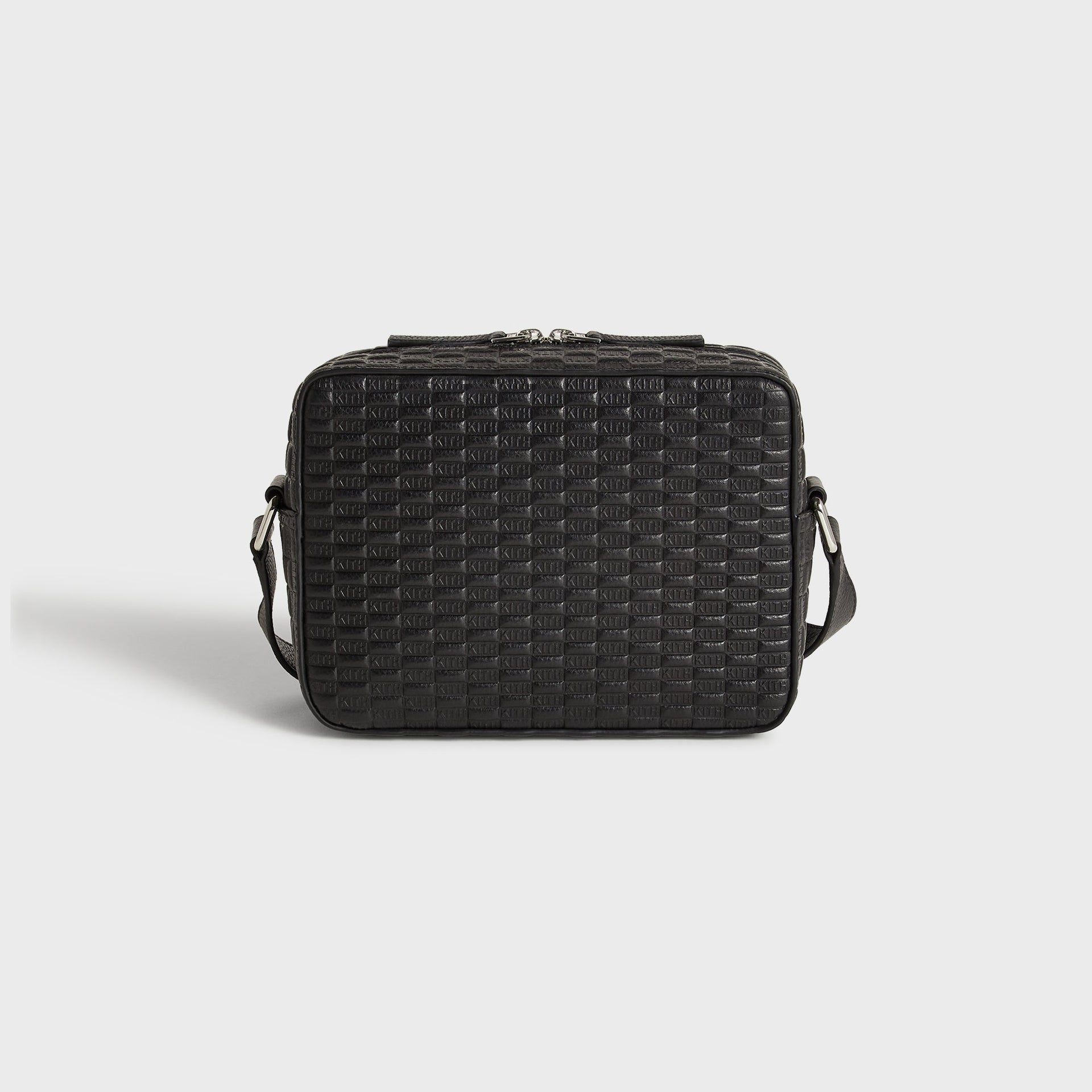 Kith Monogram Tumbled Leather Camera Crossbody Bag - Black