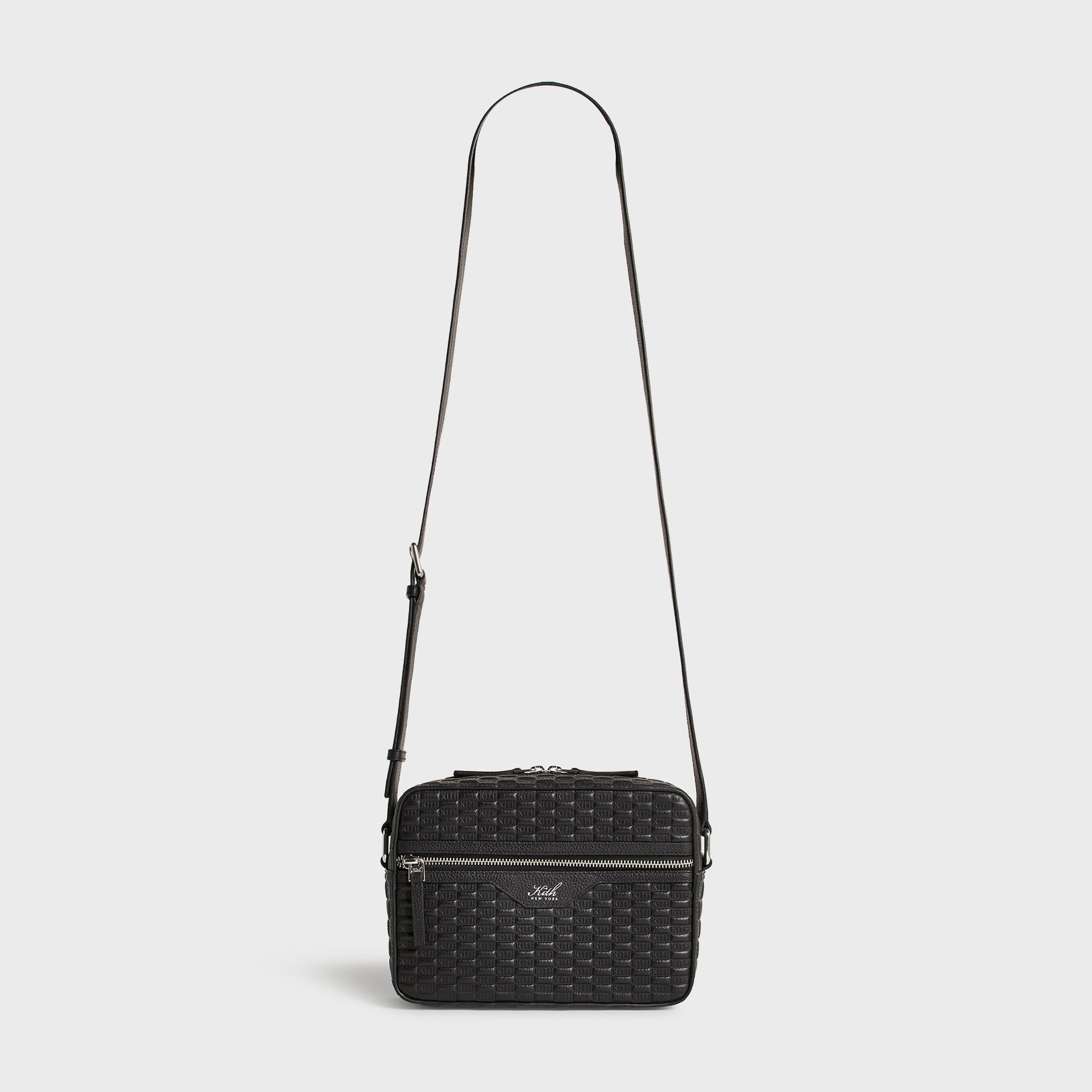 Kith Monogram Tumbled Leather Camera Crossbody Bag - Black - PH