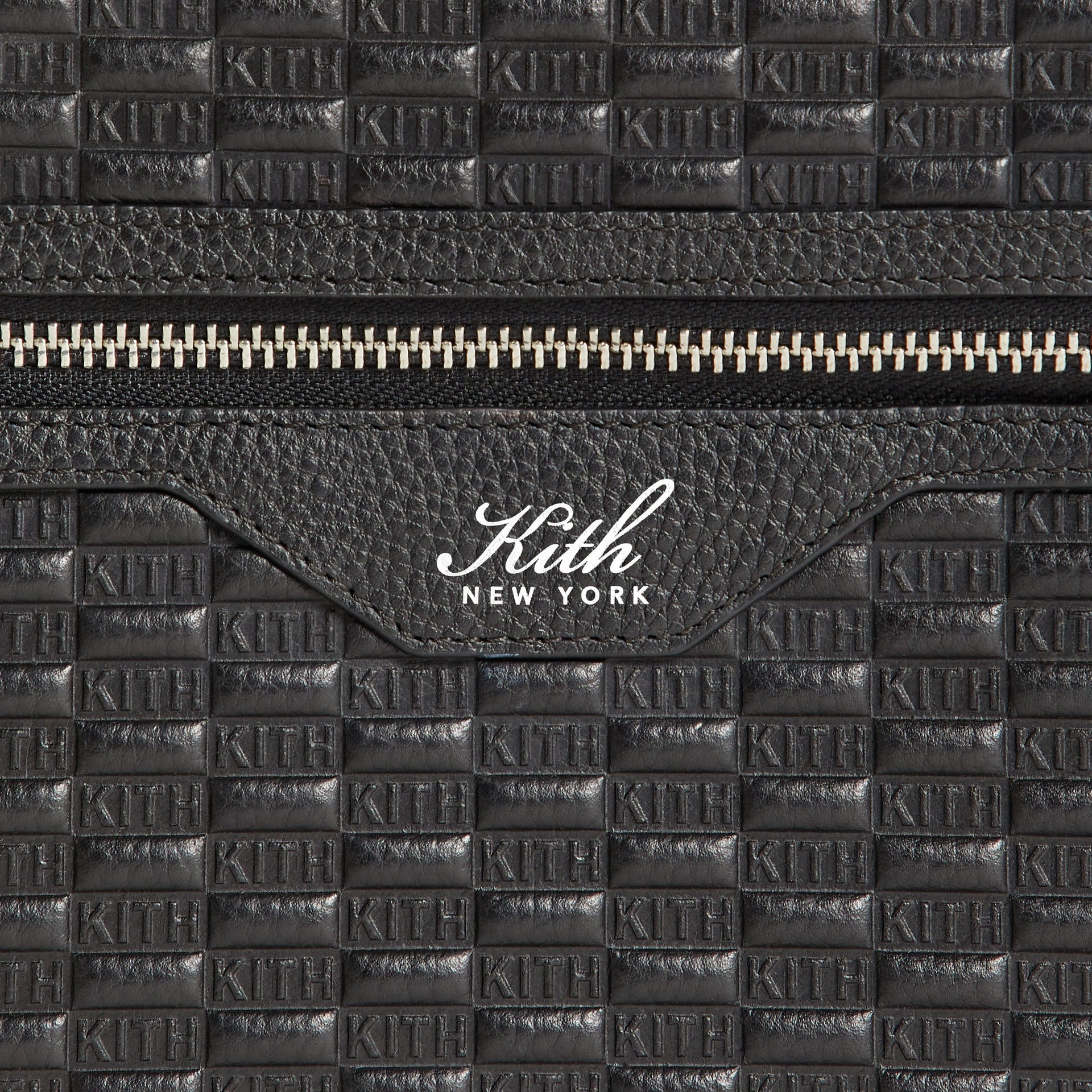 Kith Monogram Tumbled Leather Camera Crossbody Bag - Black
