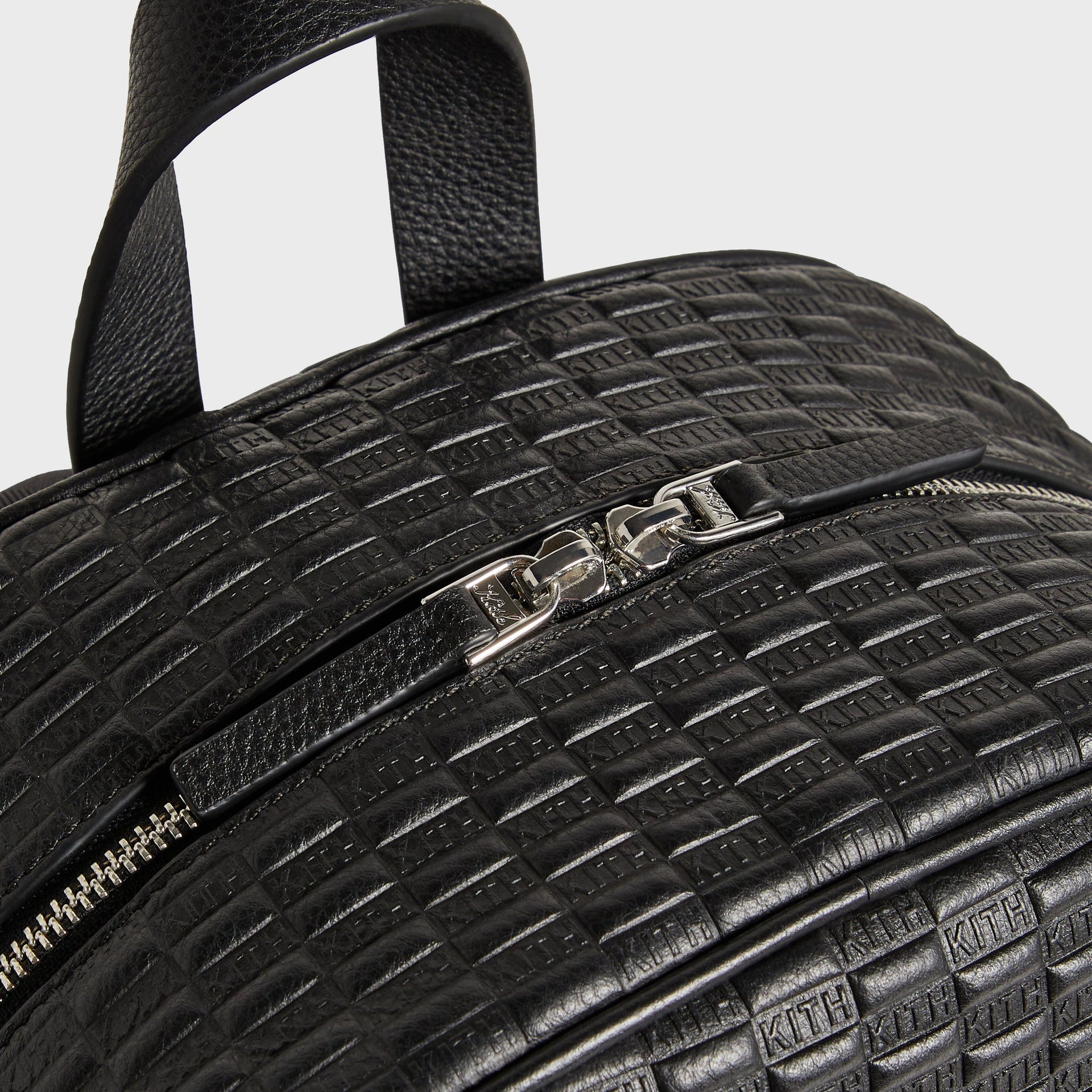 Kith Monogram Tumbled Leather Backpack - Black - PH