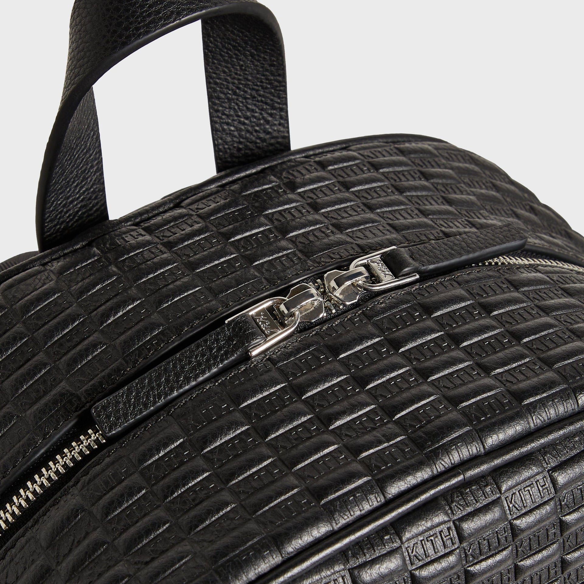 Kith Monogram Tumbled Leather Backpack - Black