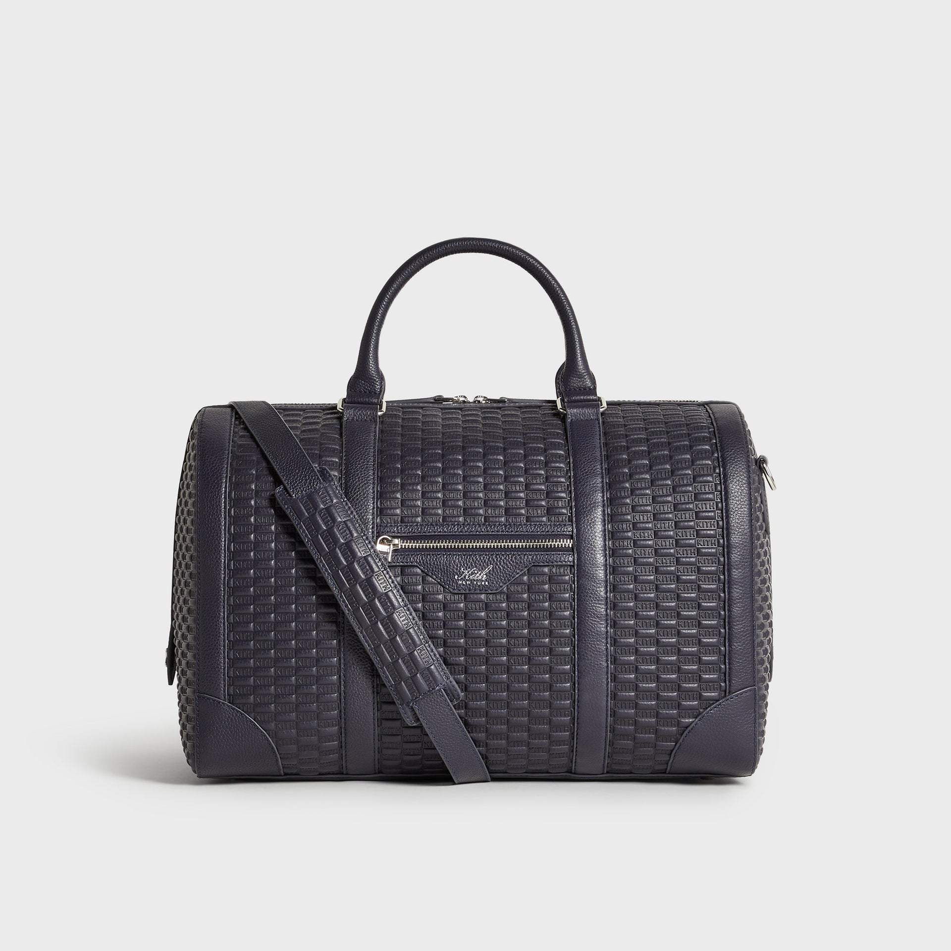 Kith Monogram Tumbled Leather Traveler K40 Duffle Bag - Ink