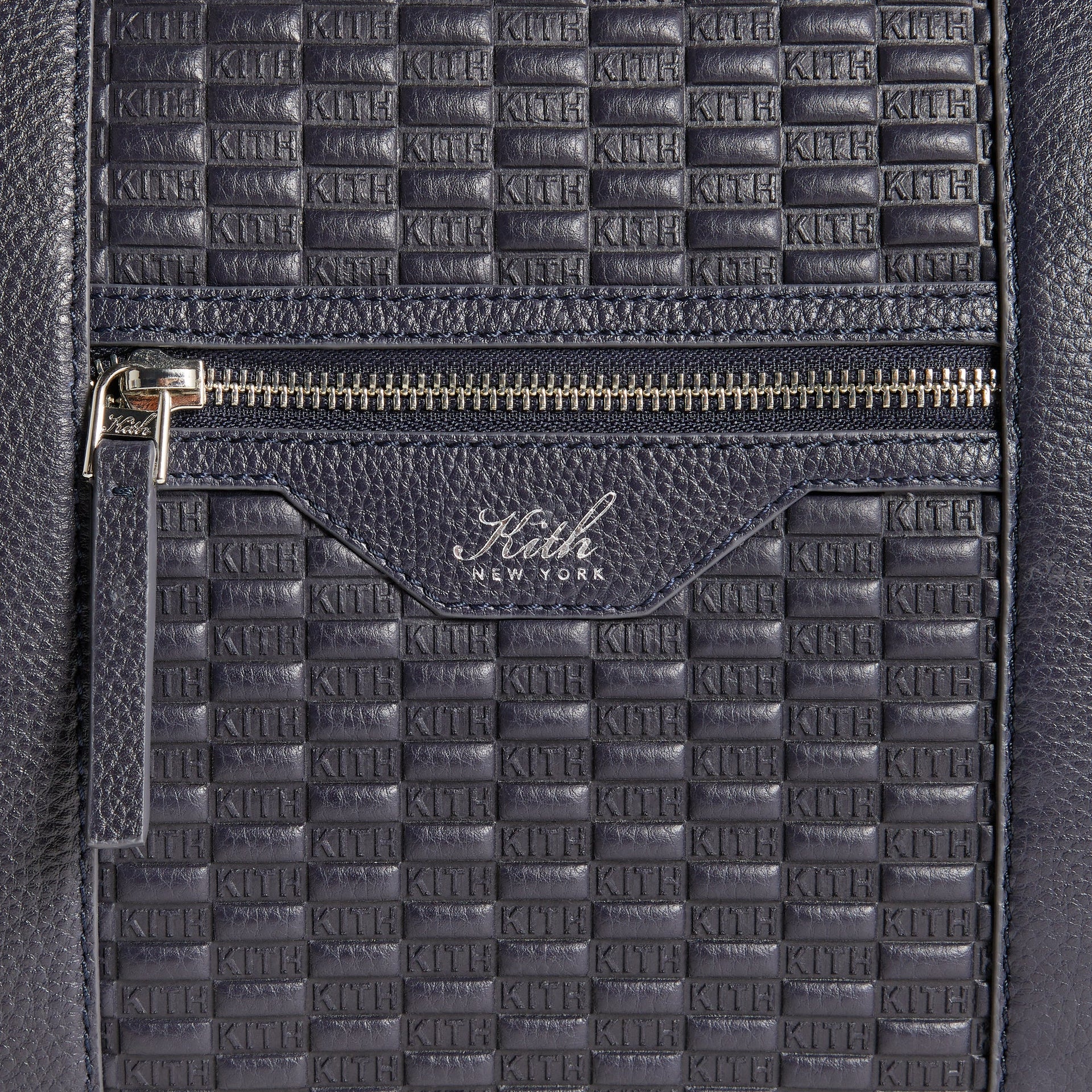 Kith Monogram Tumbled Leather Traveler K40 Duffle Bag - Ink