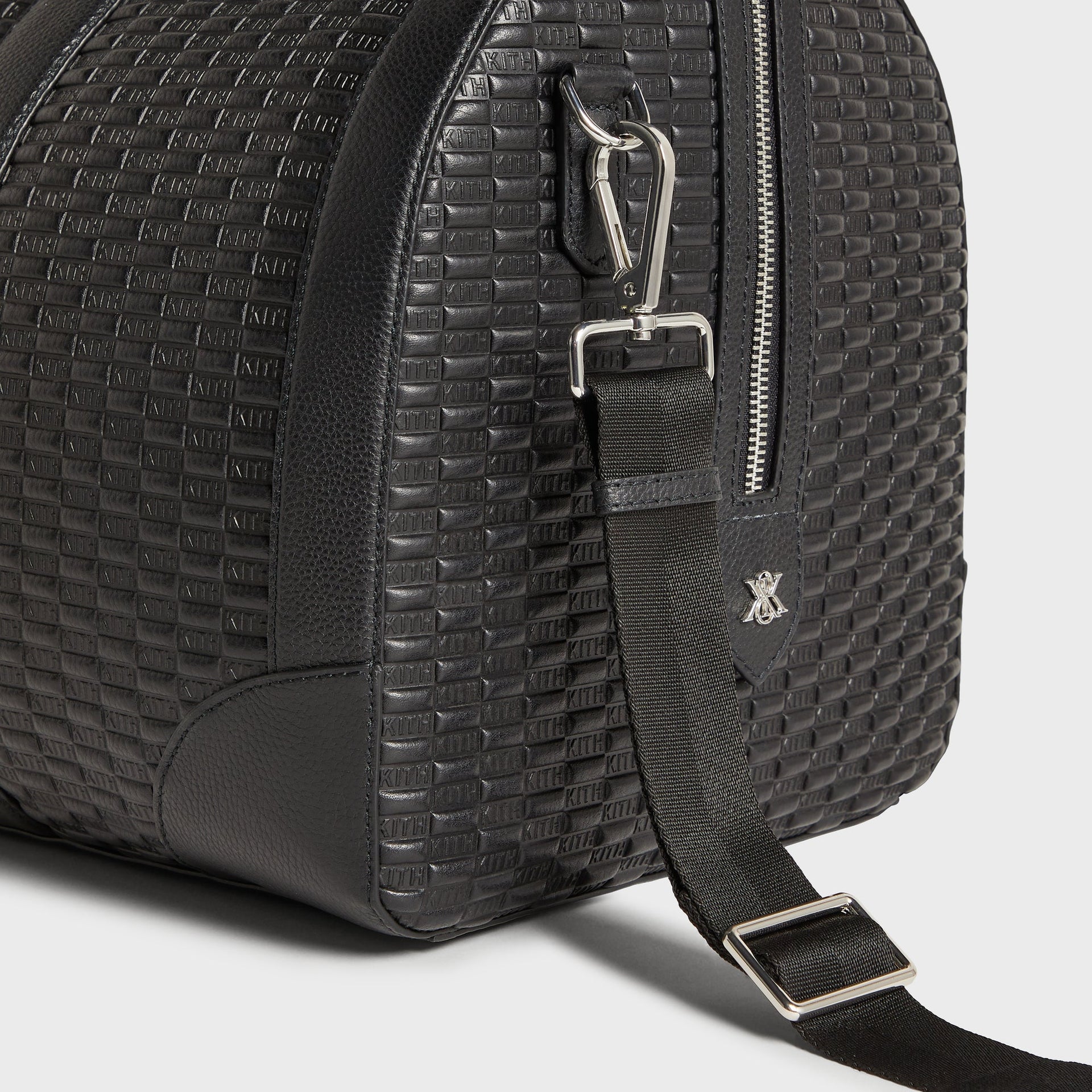 Kith Monogram Tumbled Leather Traveler K55 Duffle Bag - Black