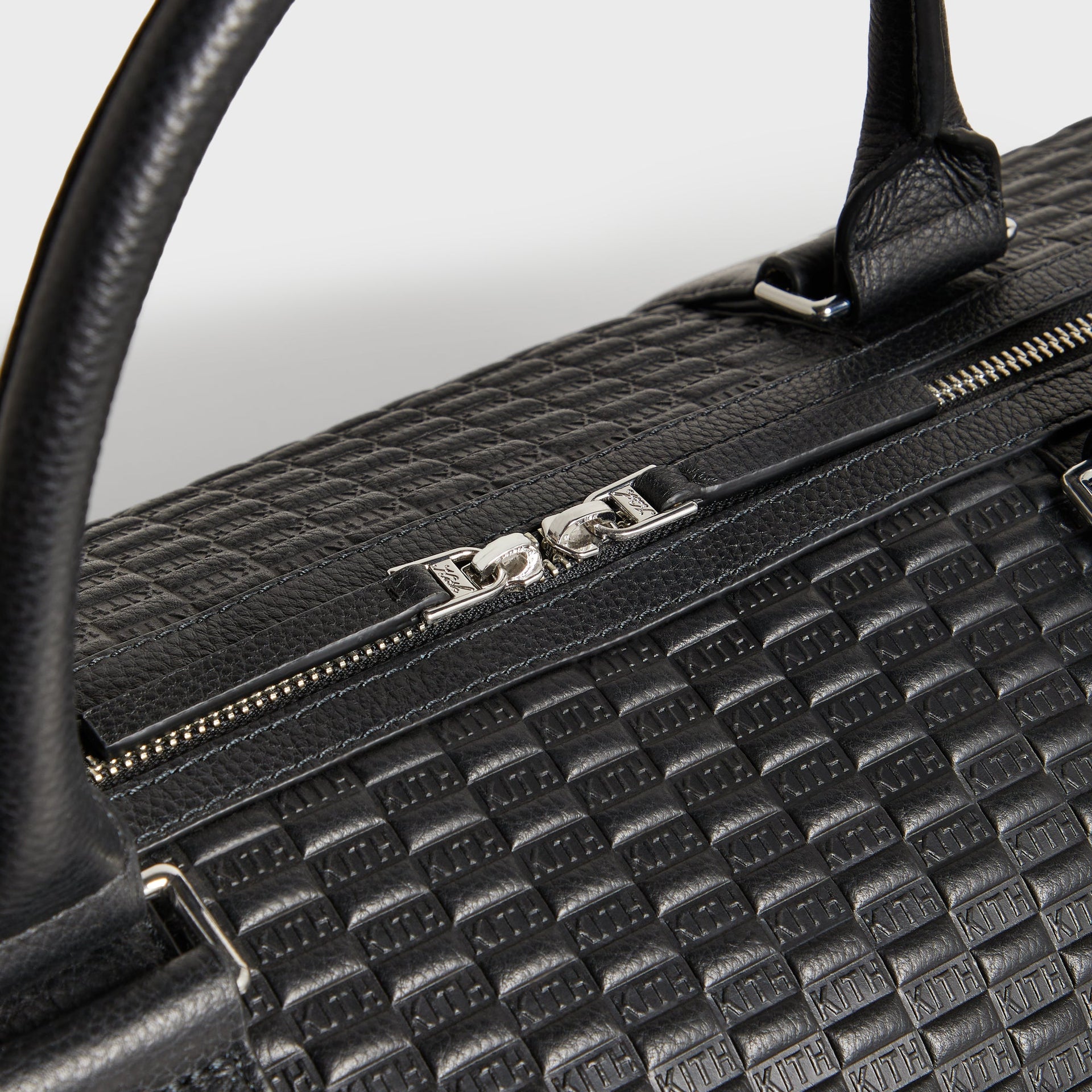 Kith Monogram Tumbled Leather Traveler K55 Duffle Bag - Black