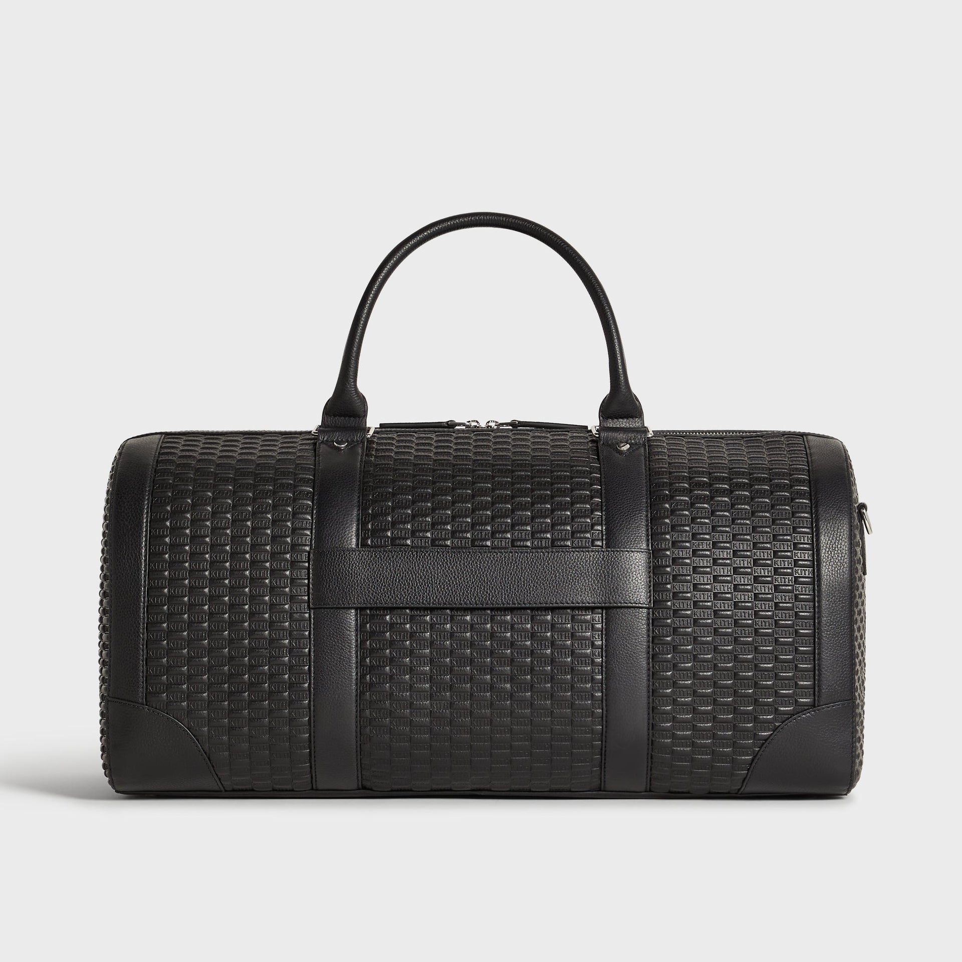 Kith Monogram Tumbled Leather Traveler K55 Duffle Bag - Black