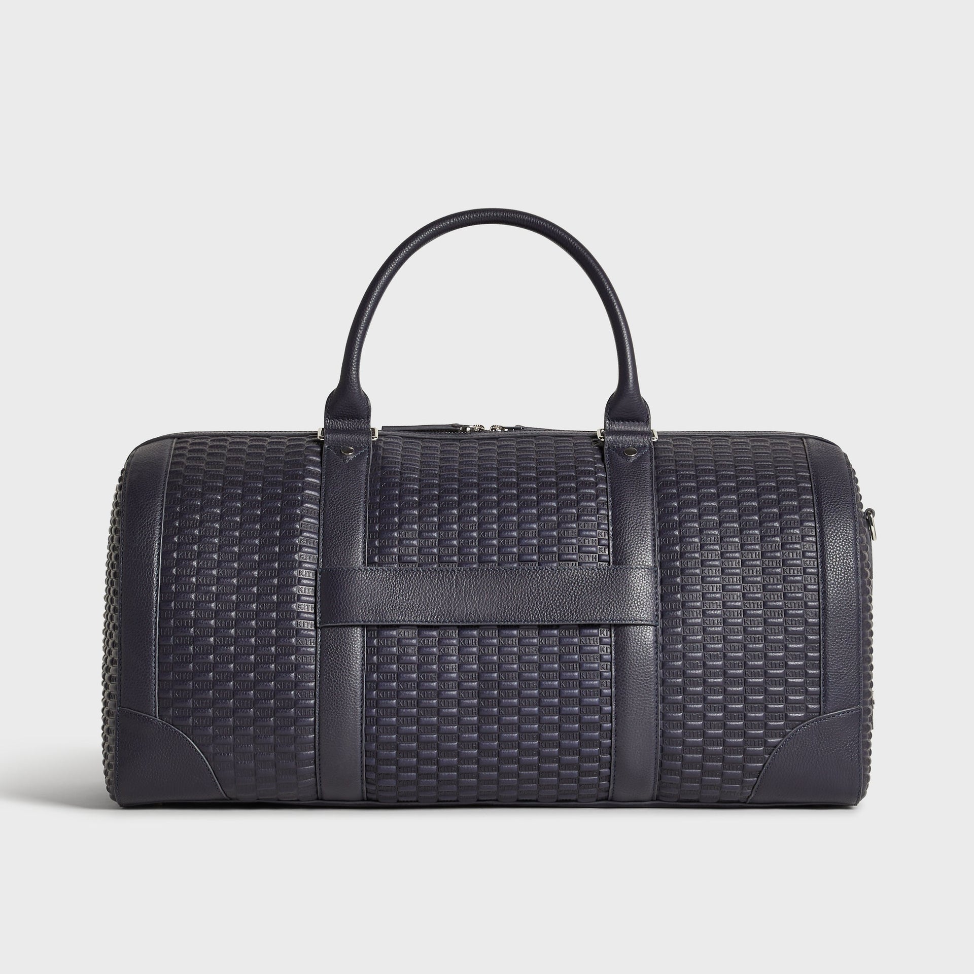 Kith Monogram Tumbled Leather Traveler K55 Duffle Bag - Ink