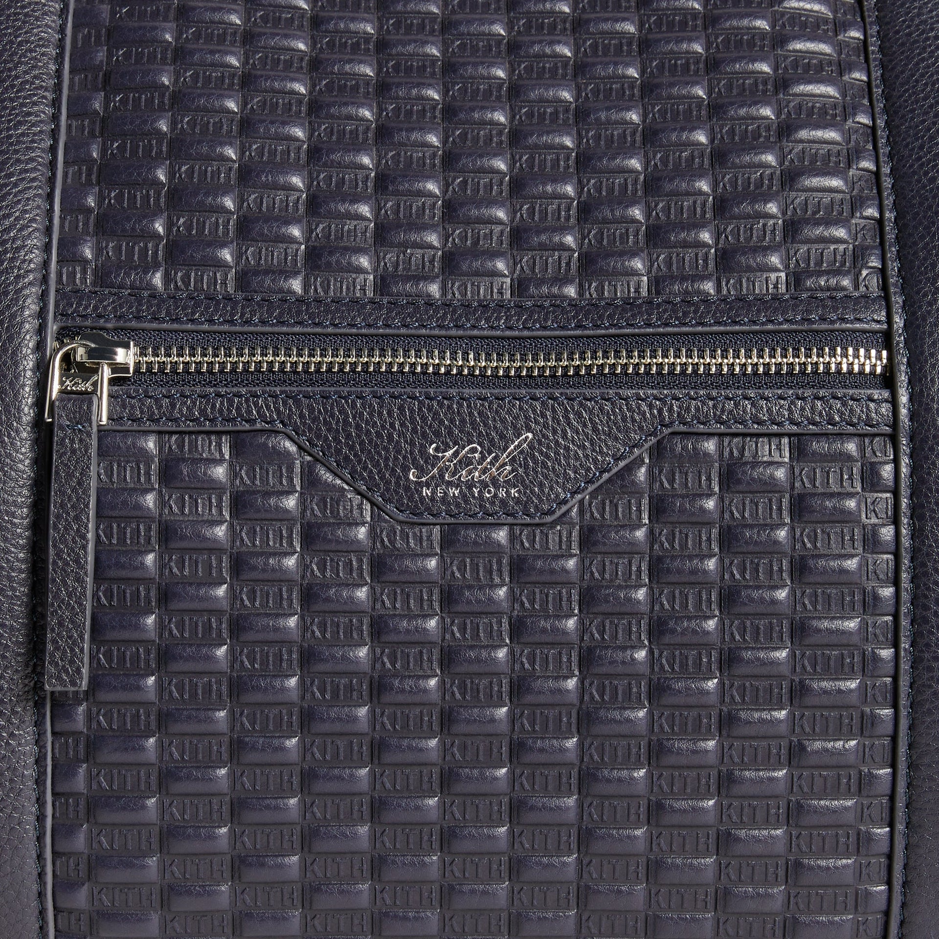 Kith Monogram Tumbled Leather Traveler K55 Duffle Bag - Ink