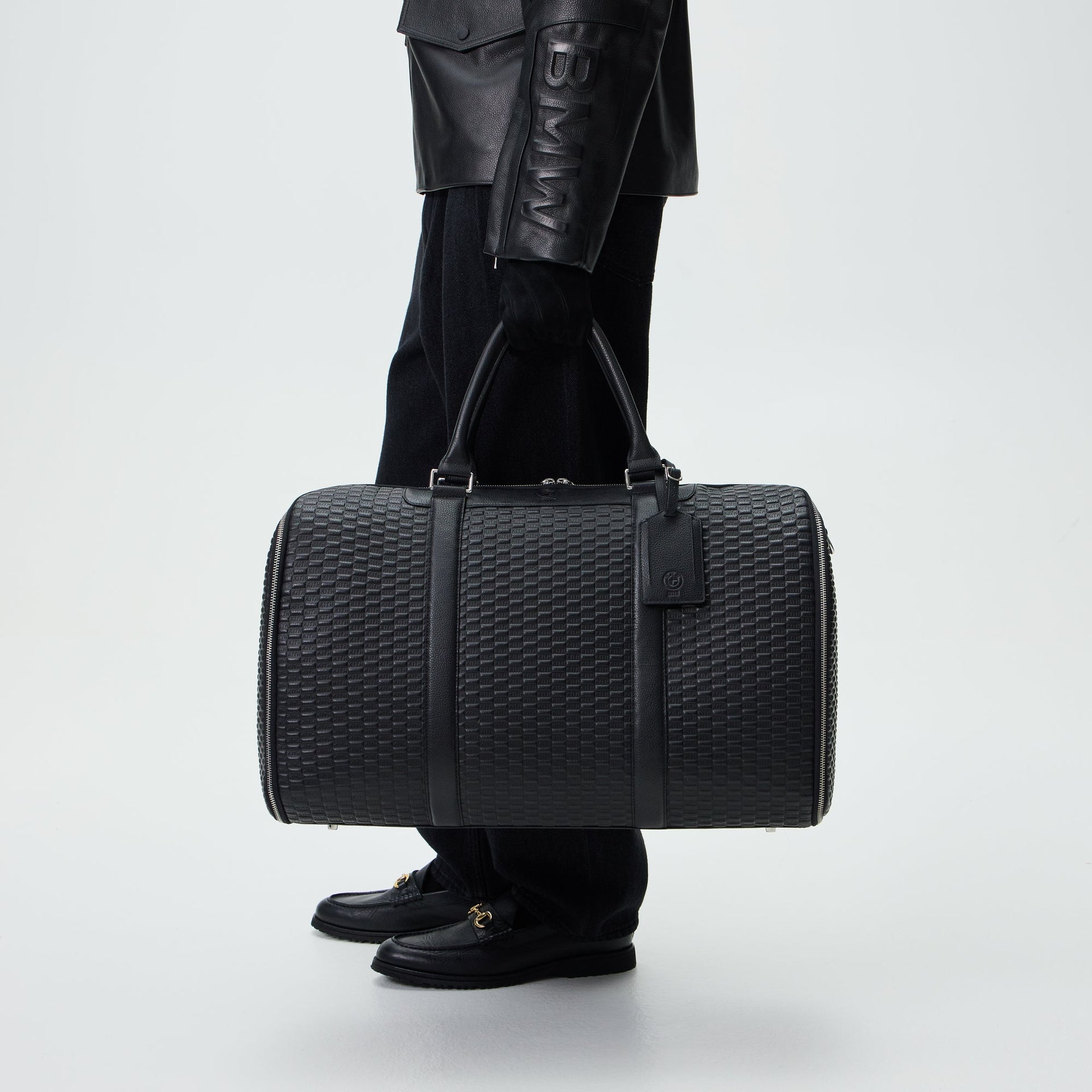Kith for BMW Leather Travel Garment Duffle Bag - Black