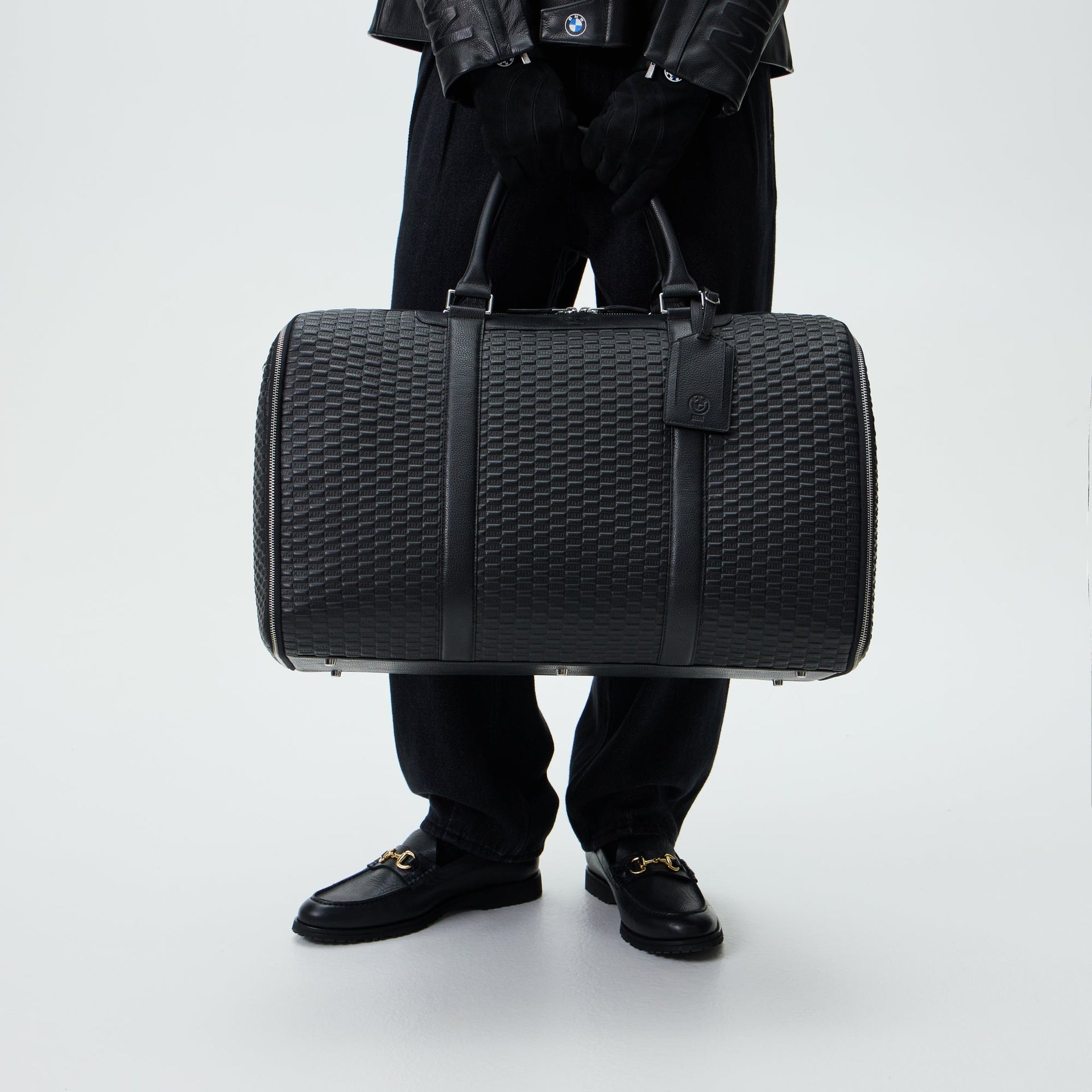 Kith for BMW Leather Travel Garment Duffle Bag - Black