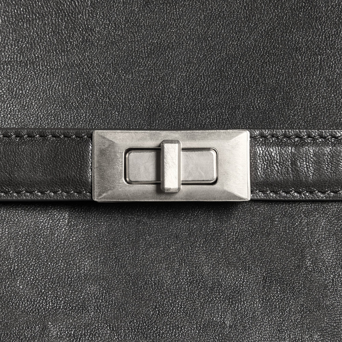 &Kin Vintage Textured Leather Carryall - Black