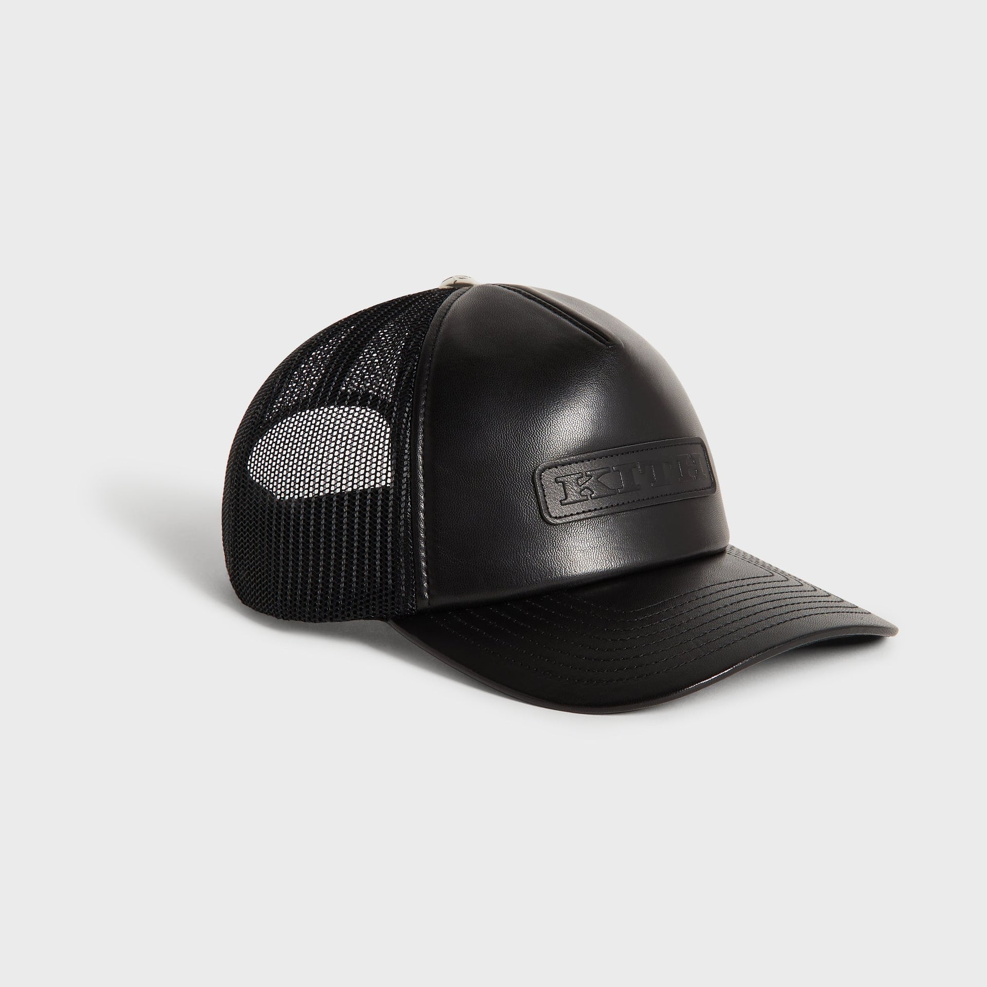 Kith Smooth Leather Nolan Trucker Hat - Black