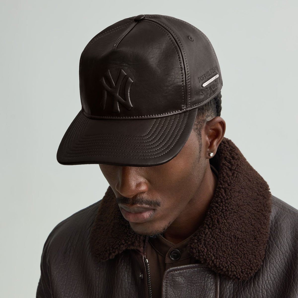 Giorgio Armani & Ronnie Fieg for '47 Soft Leather SL Hitch Cap - Cacao