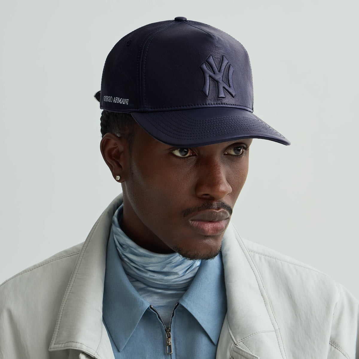 Giorgio Armani & Ronnie Fieg for '47 Soft Leather SL Hitch Cap - Blue Navy