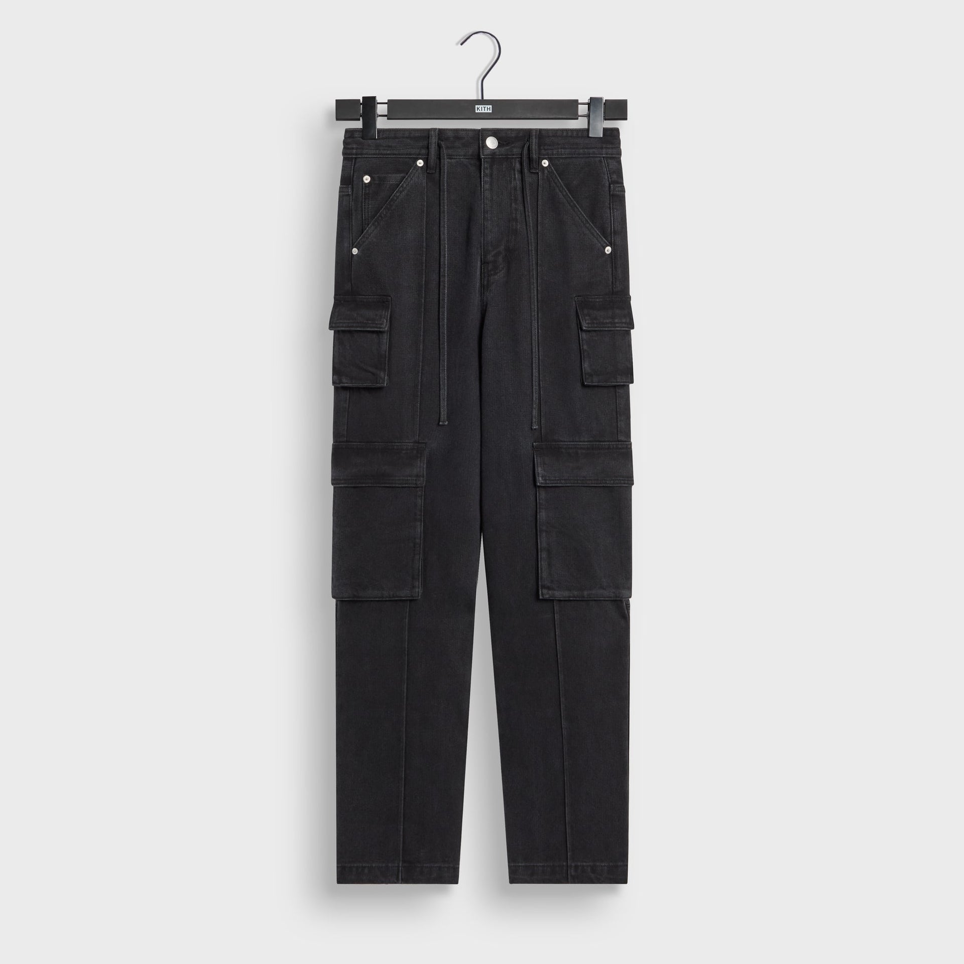 Kith Herringbone Denim Zane Cargo Pant - Black