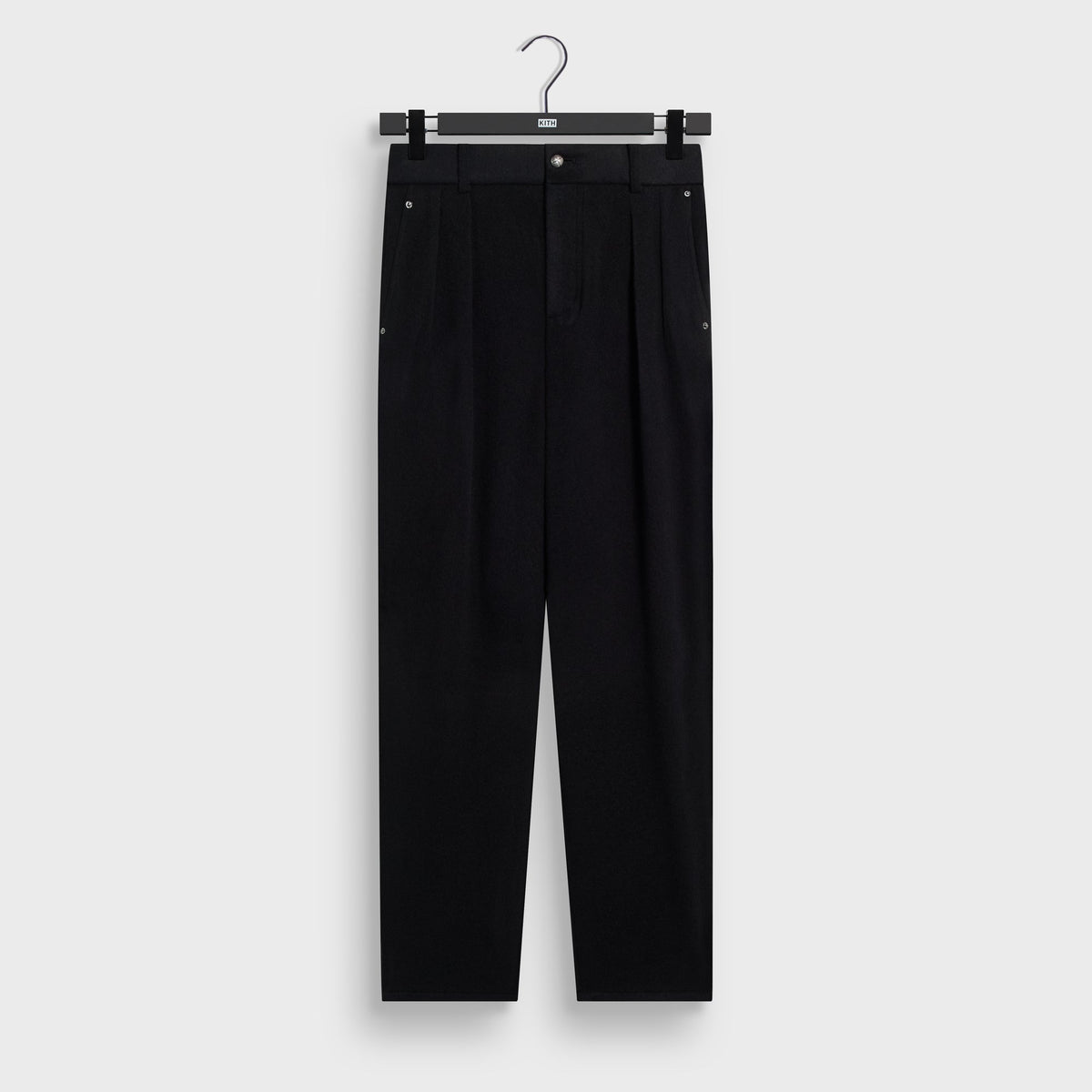 &Kin Wool Cashmere Brett Pleated Trouser - Black