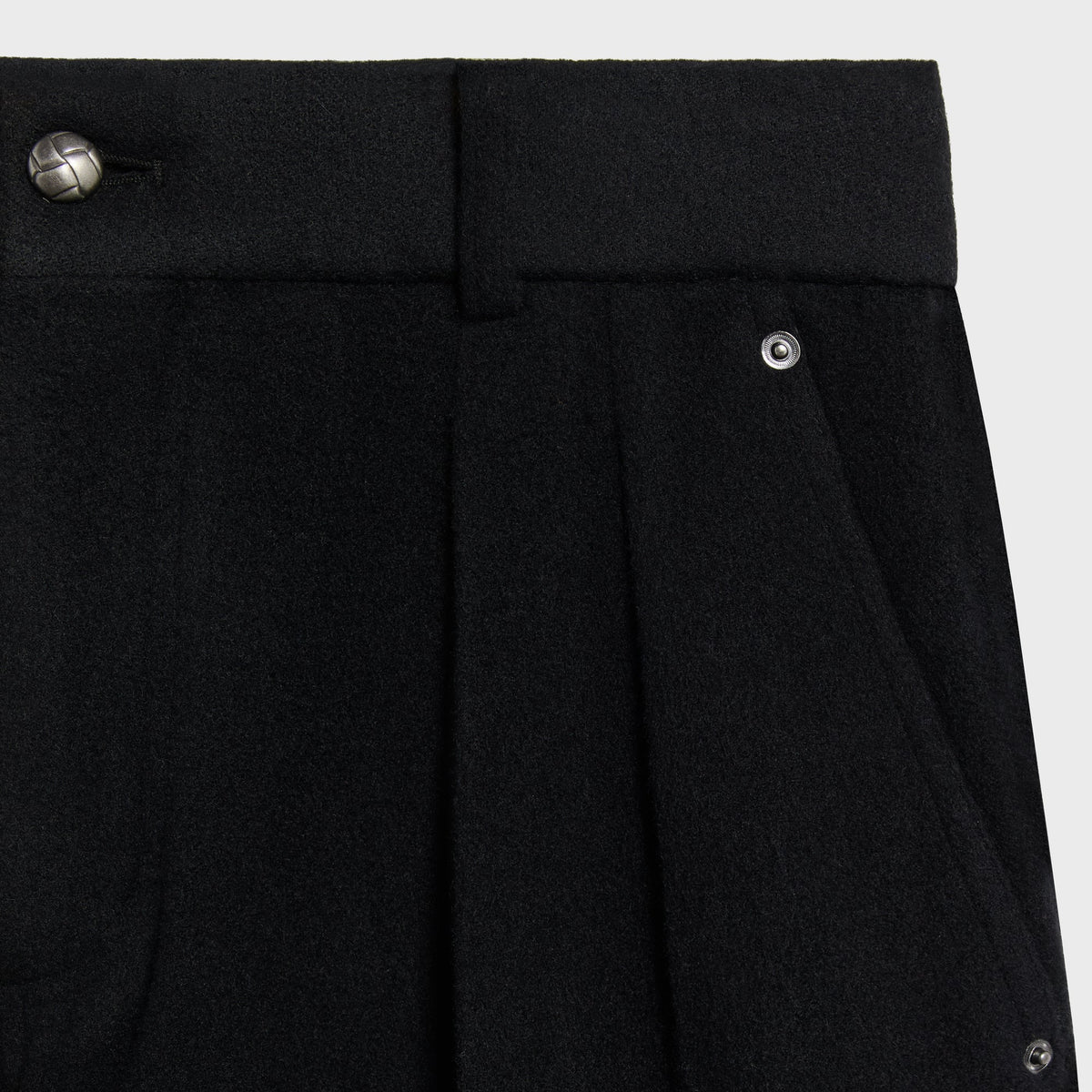 &Kin Wool Cashmere Brett Pleated Trouser - Black