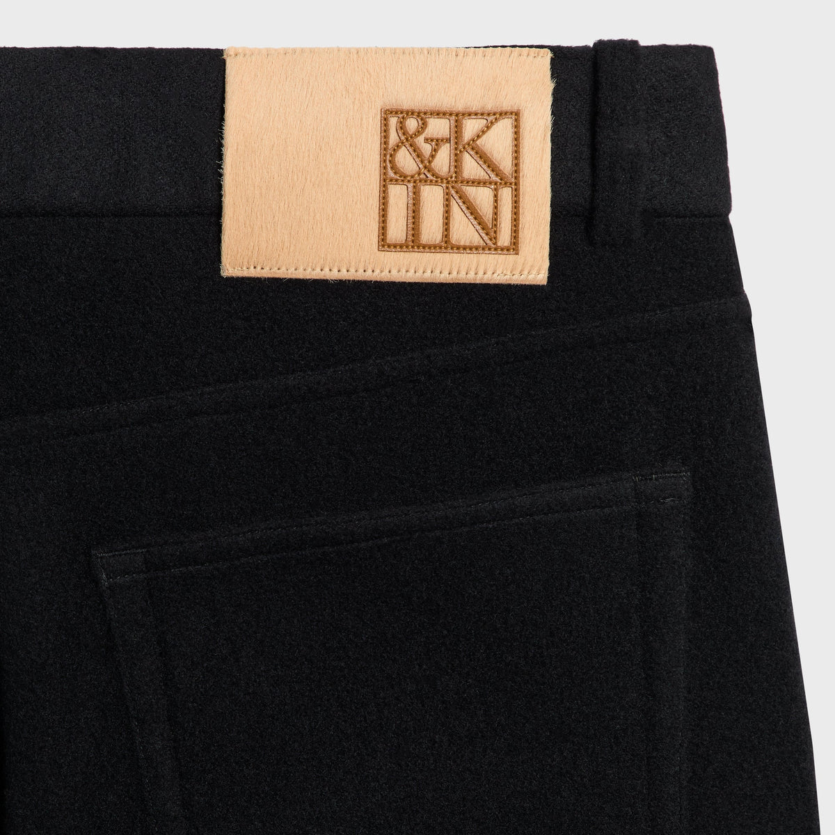 &Kin Wool Cashmere Brett Pleated Trouser - Black