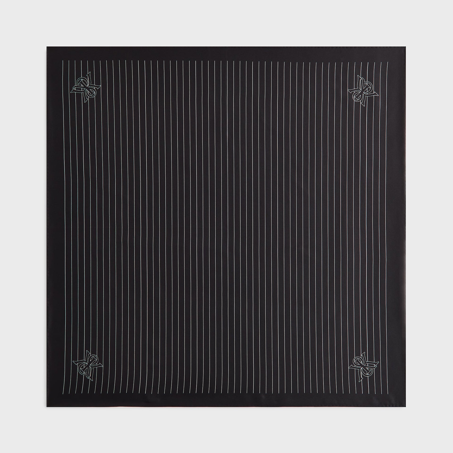 Kith Printed Silk Scarf - Black