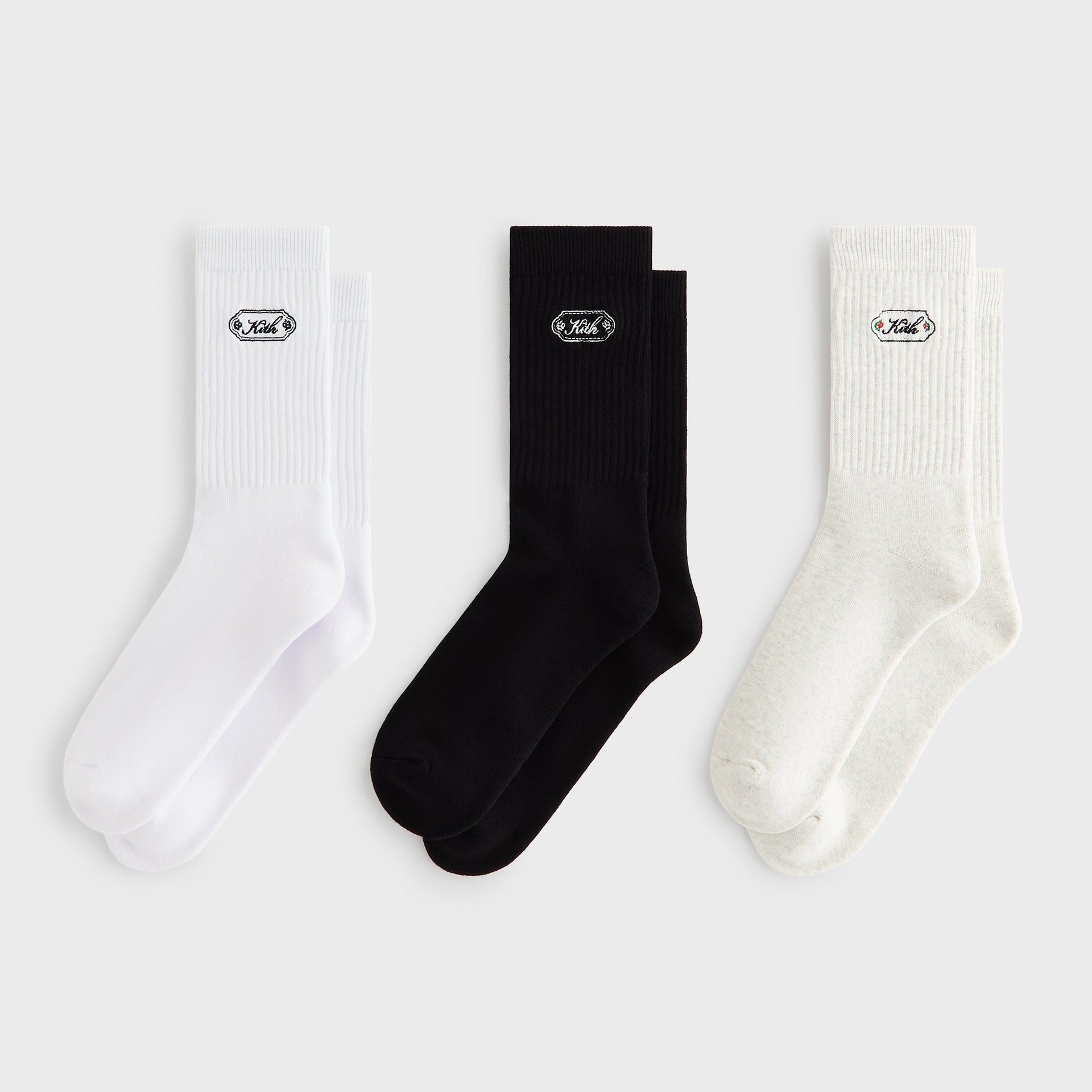 Kith 3-Pack Script Plaque Crew Socks - Multi - PH