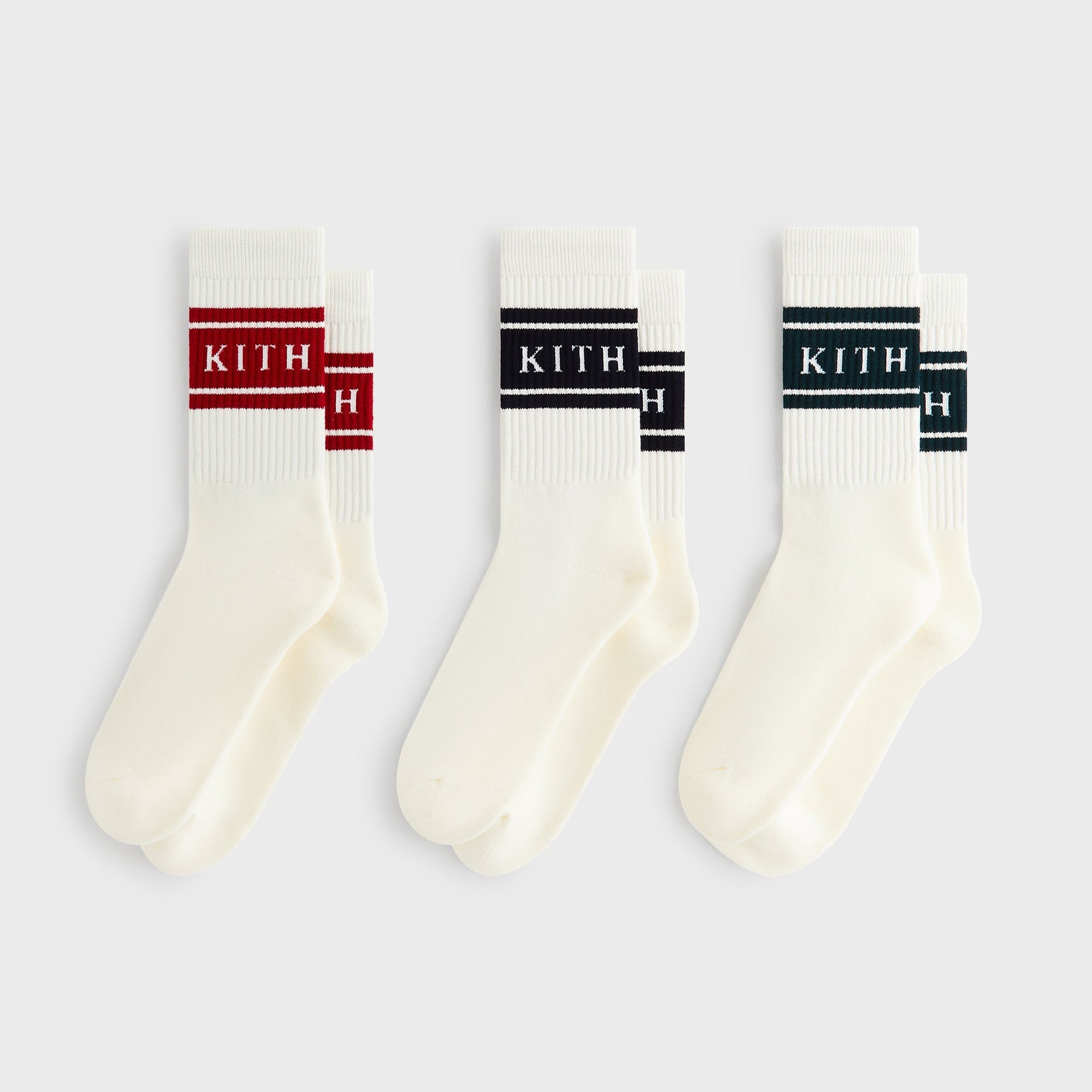 Kith 3-Pack Variegated Stripe Crew Socks - Multi - PH