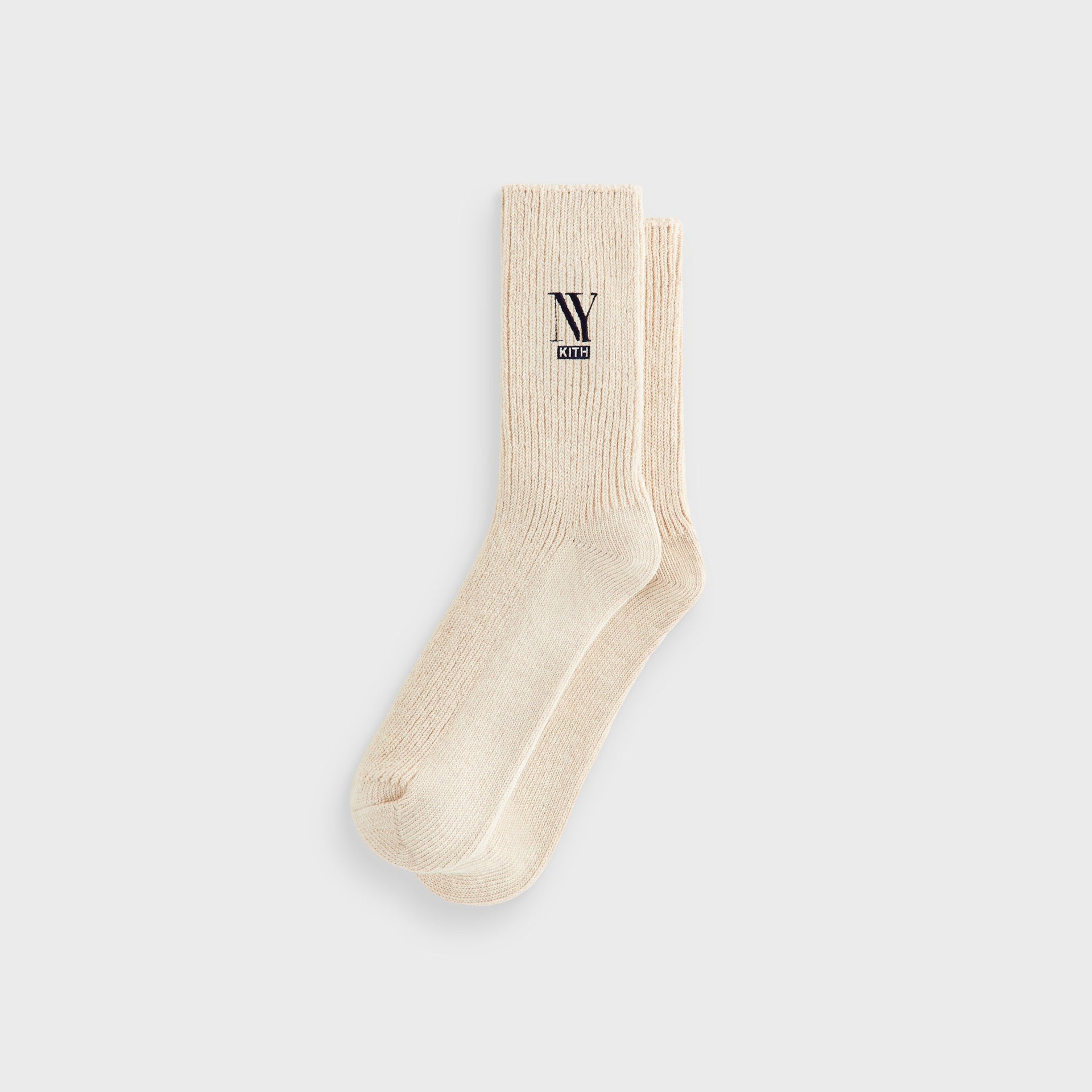 Kith NY Cotton Slouchy Crew Socks - Heather Oatmeal