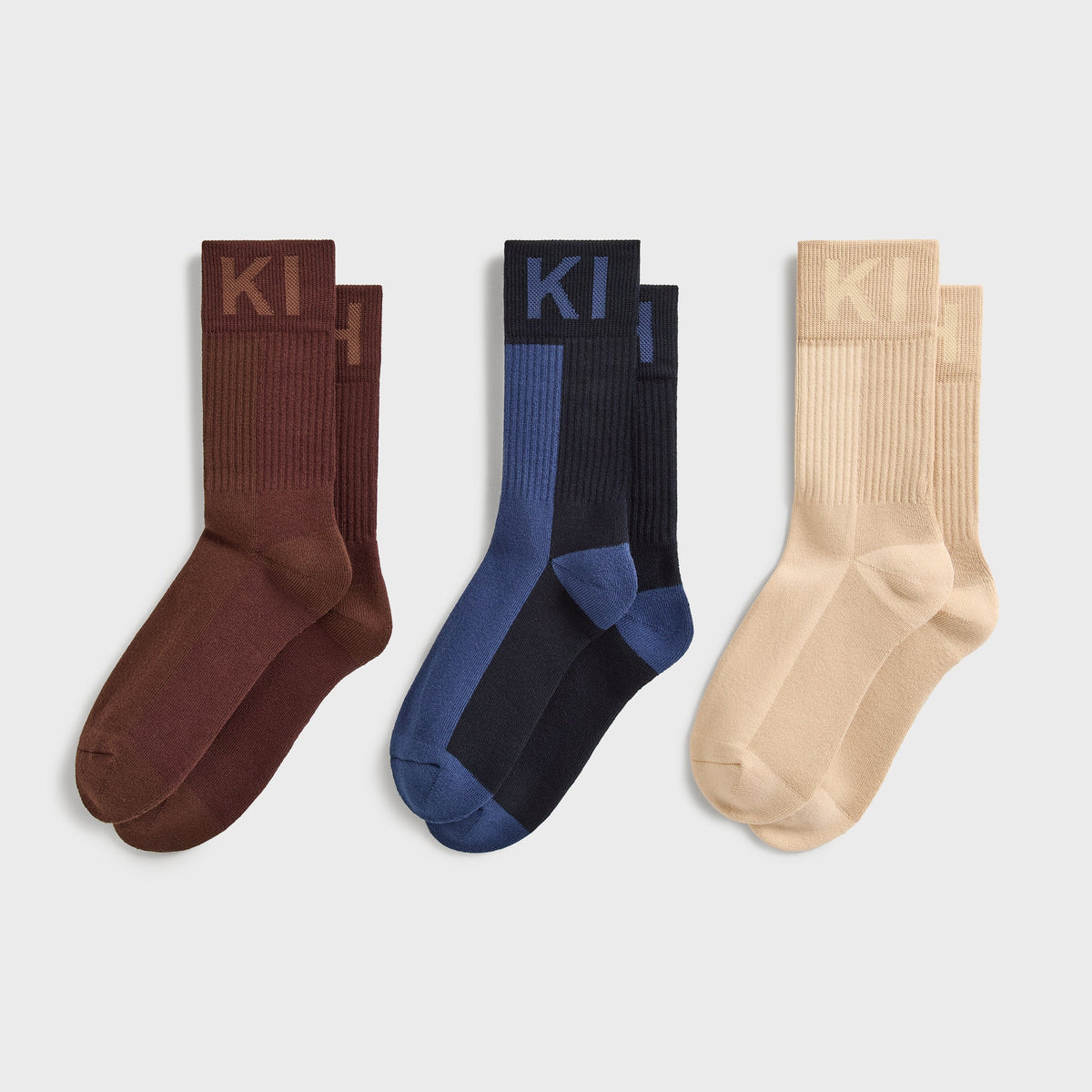 Kith Blocked Classic 3-Pack Cotton Crew Socks - Multi